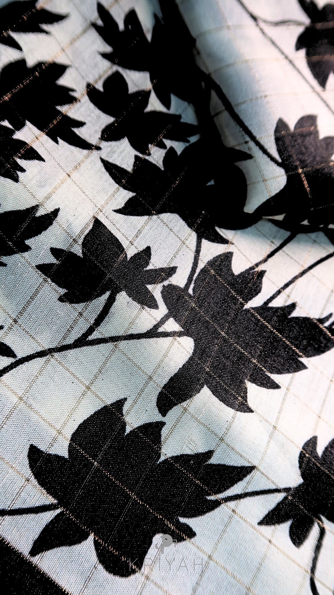 DOLA SILK SAREE WITH FLORAL PRINT BLACK