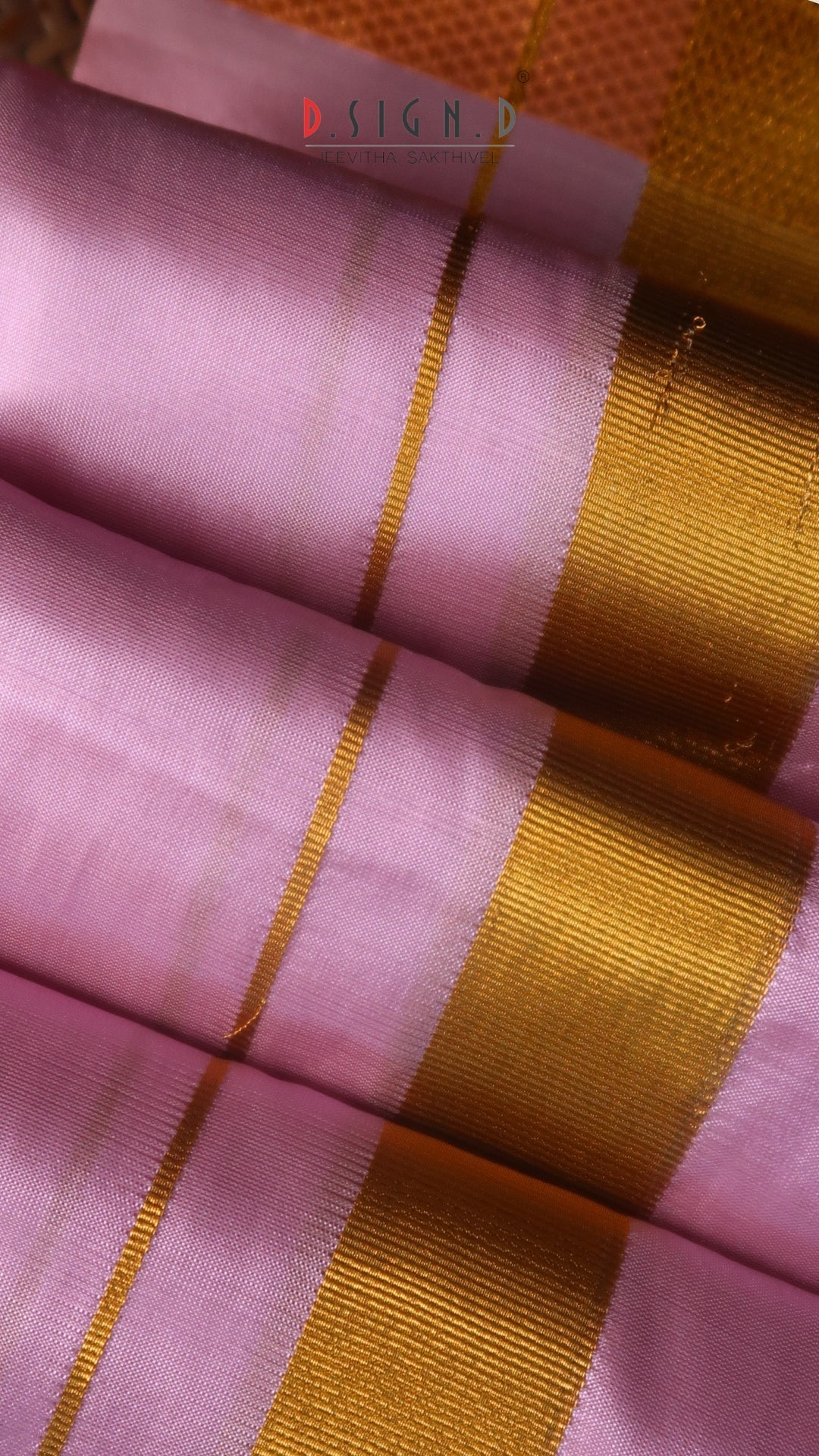 Lilac semi silk dhoti with unstitched Shirt