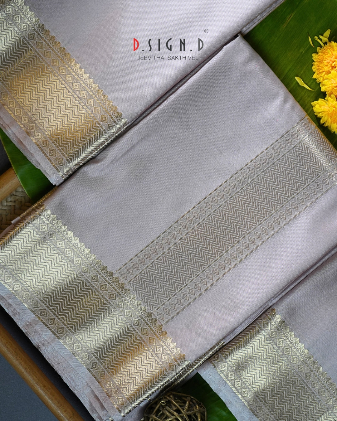 Classic- Grey fine silk dhoti set