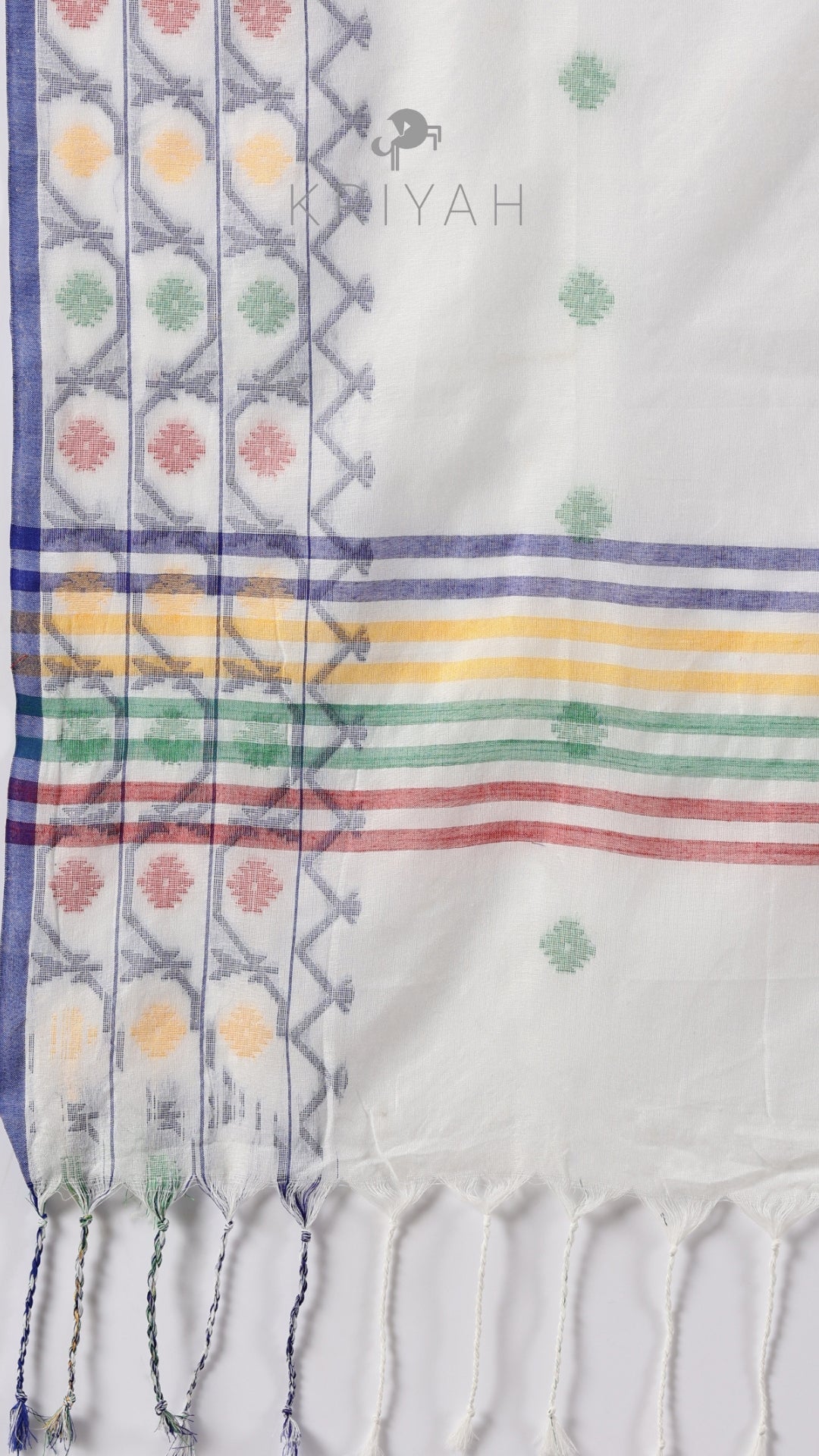 Avira - White Mul Saree