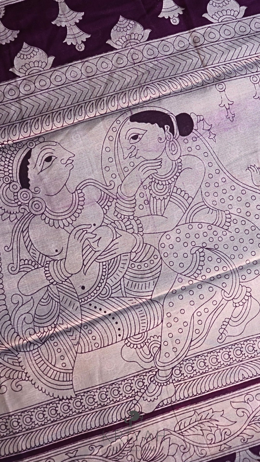 DOLA SILK SAREE WITH PALLENQUIN PRINTPURPLE