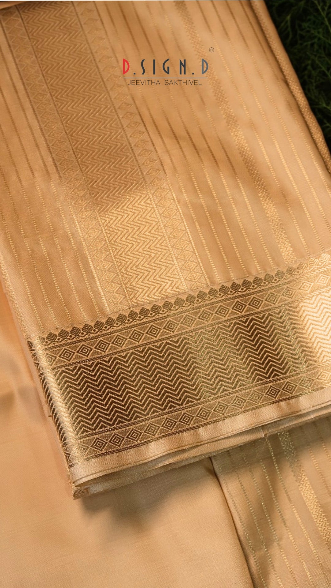 Gold Fine silk dhoti Set - Bridal