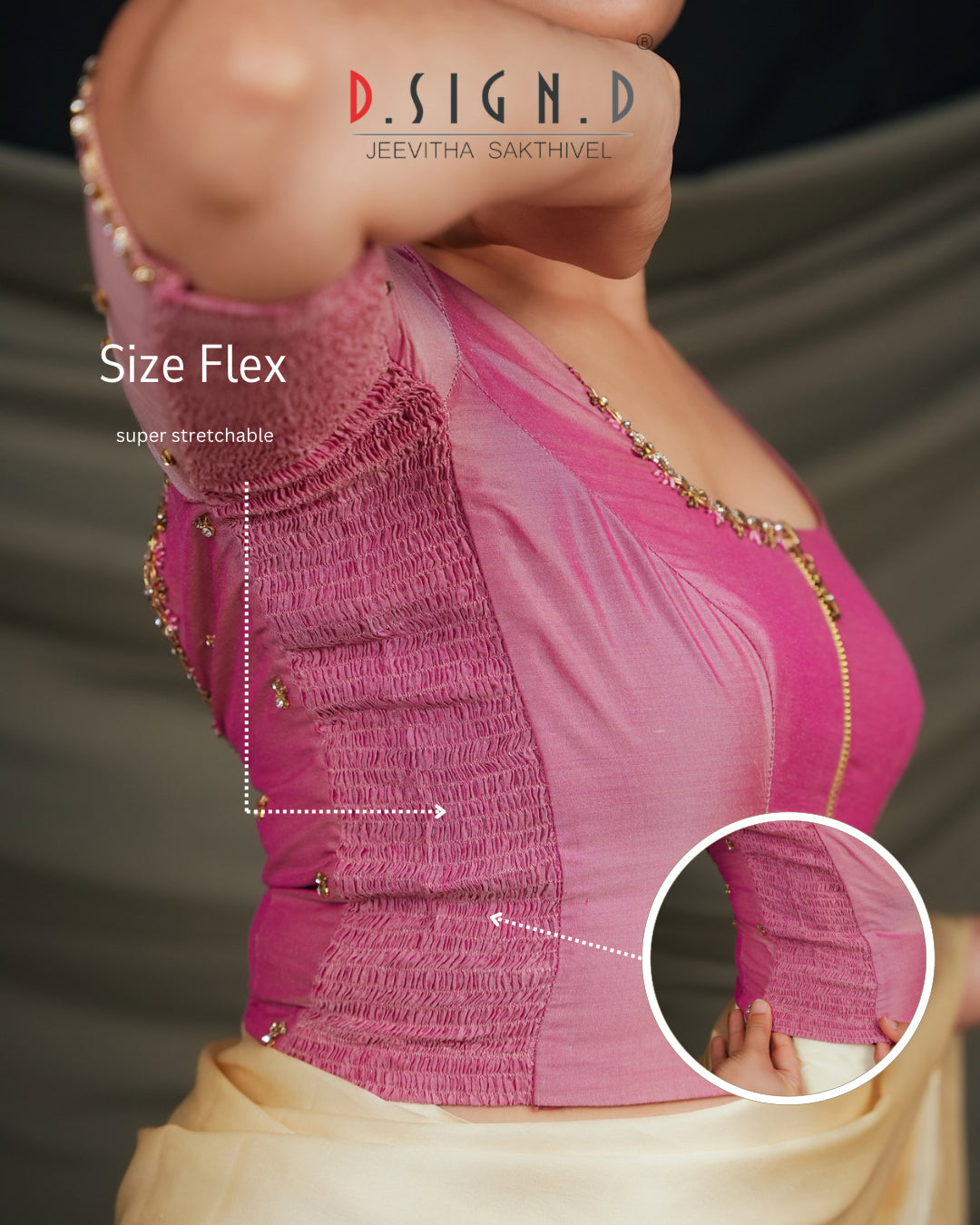 Anika - Pastel Pink Size flex Blouse