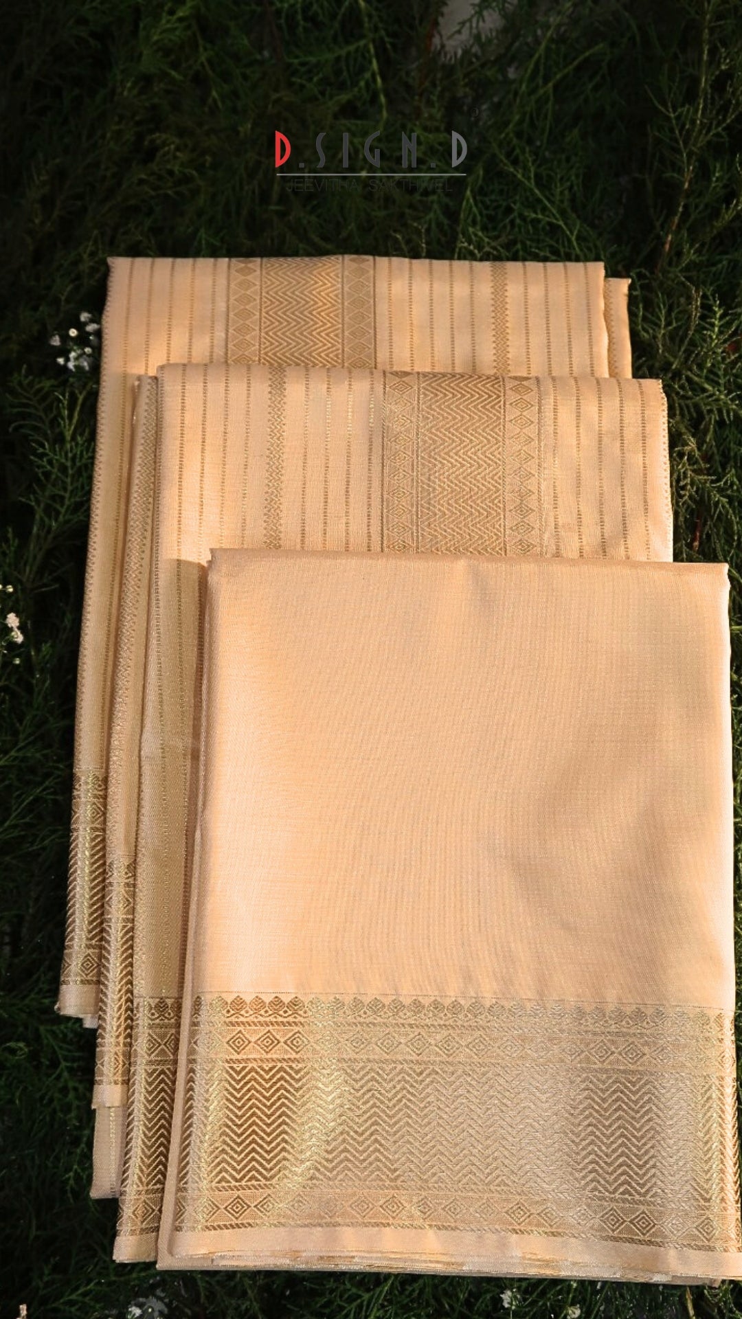 Gold Fine silk dhoti Set - Bridal