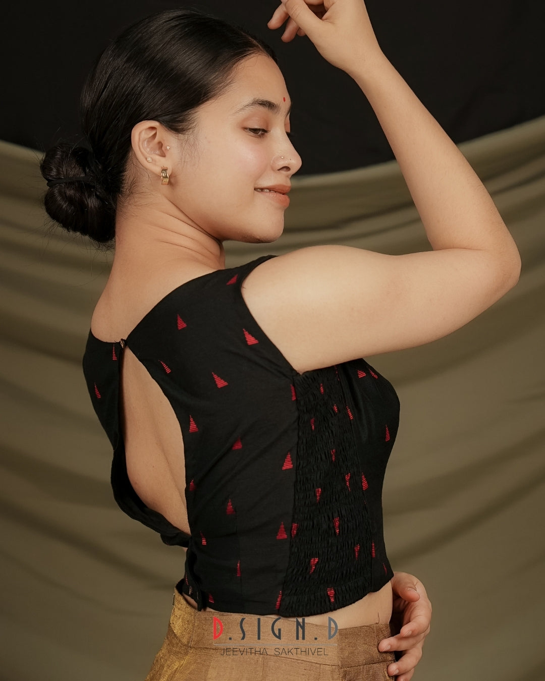 Heera Size flex Blouse - Black