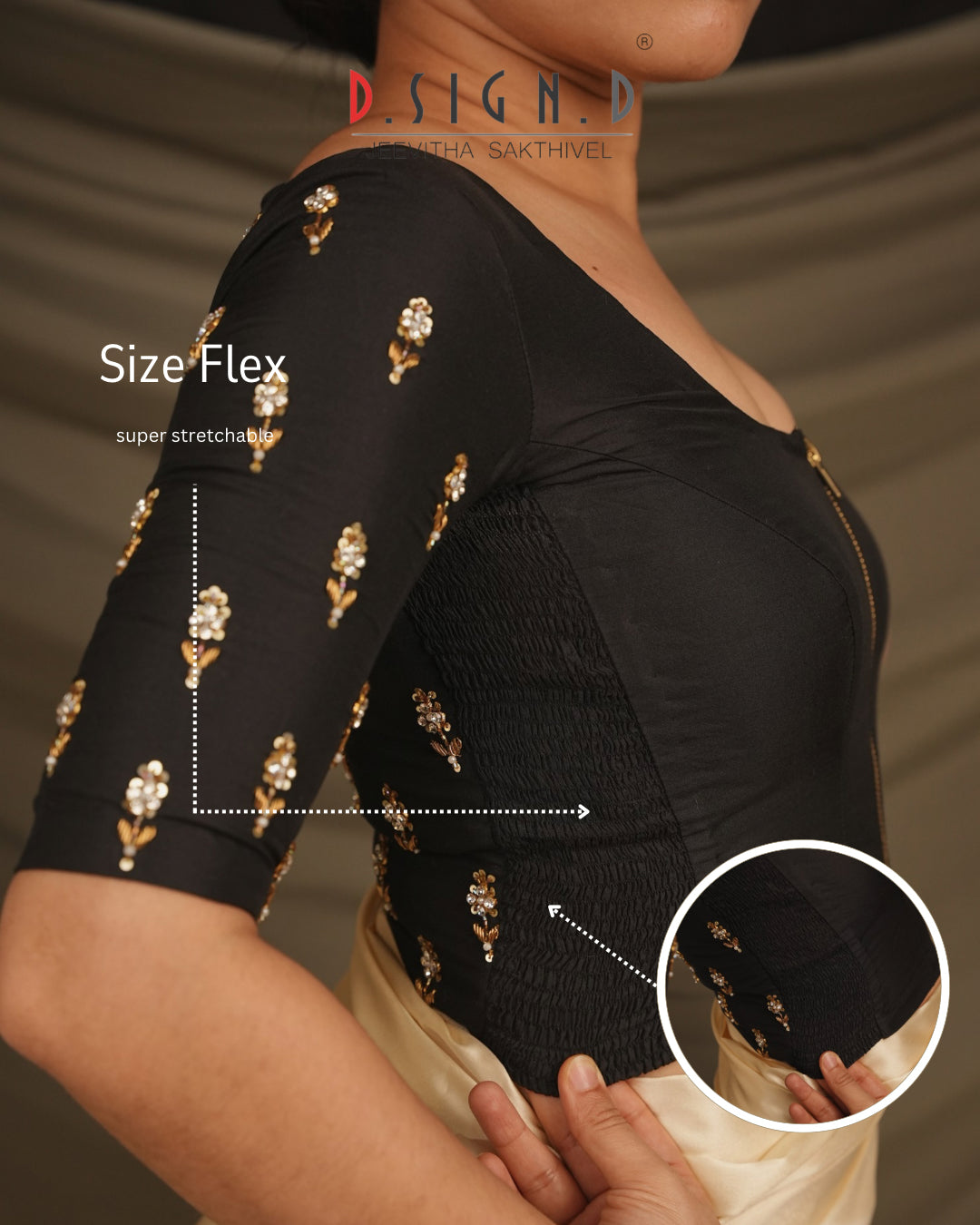 Anika - Black Size flex Blouse