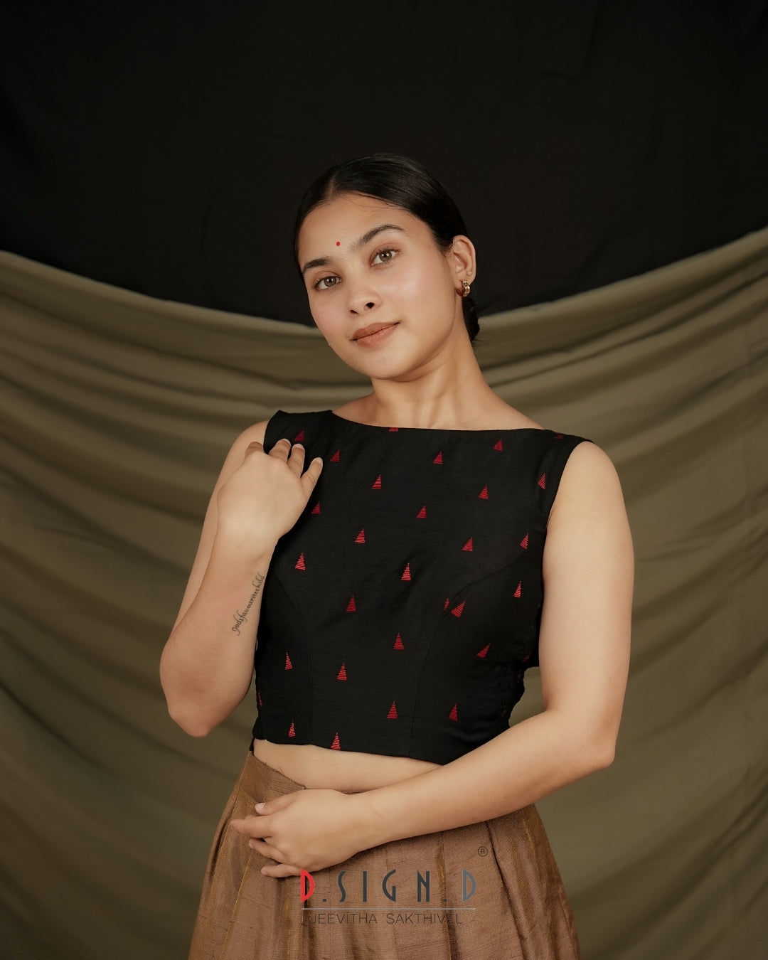 Heera Size flex Blouse - Black