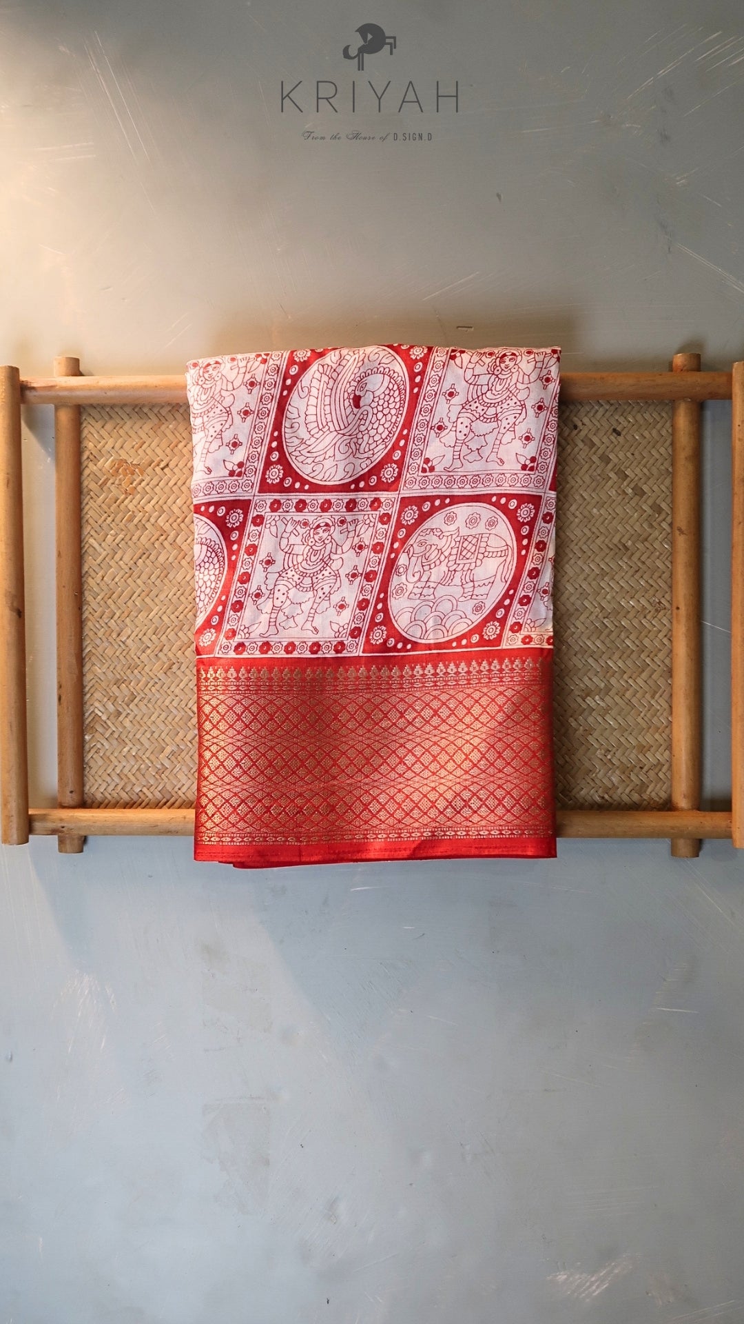 DOLA SILK SAREE WITH CHECKS PRINT RED
