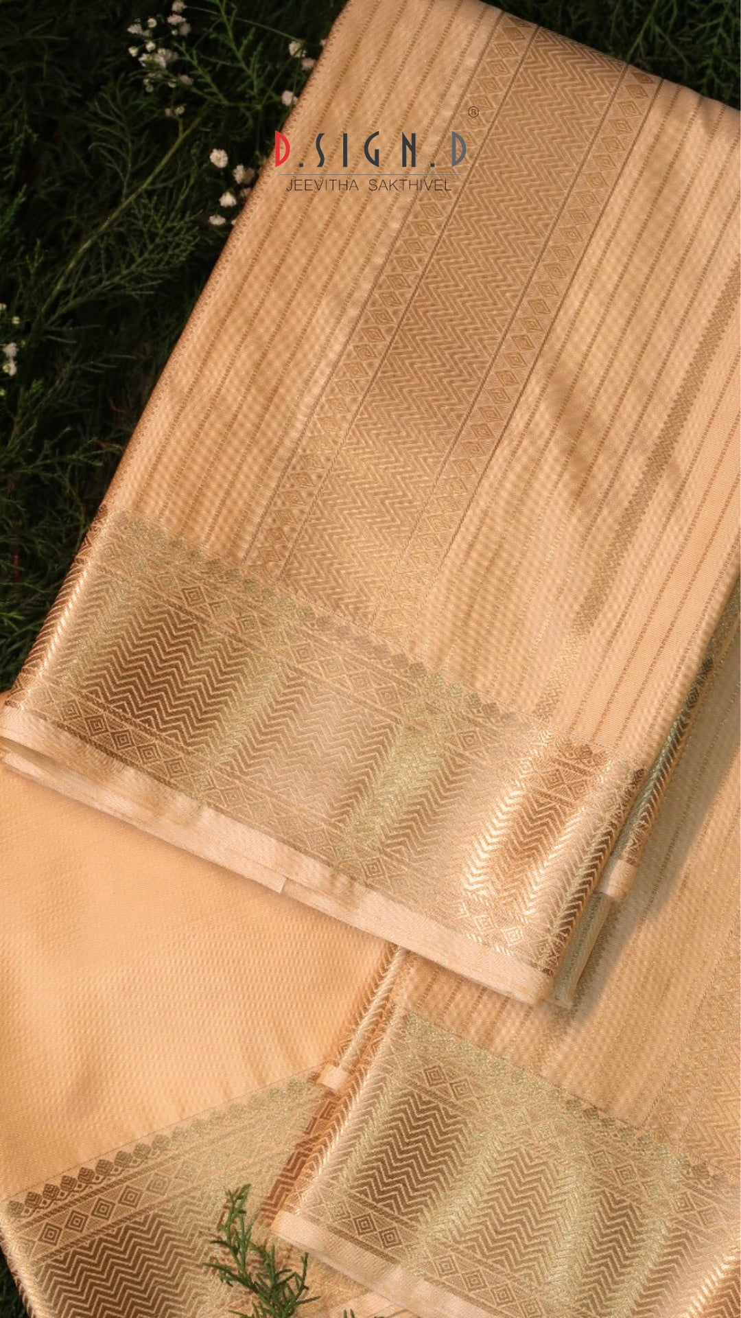 Gold Fine silk dhoti Set - Bridal
