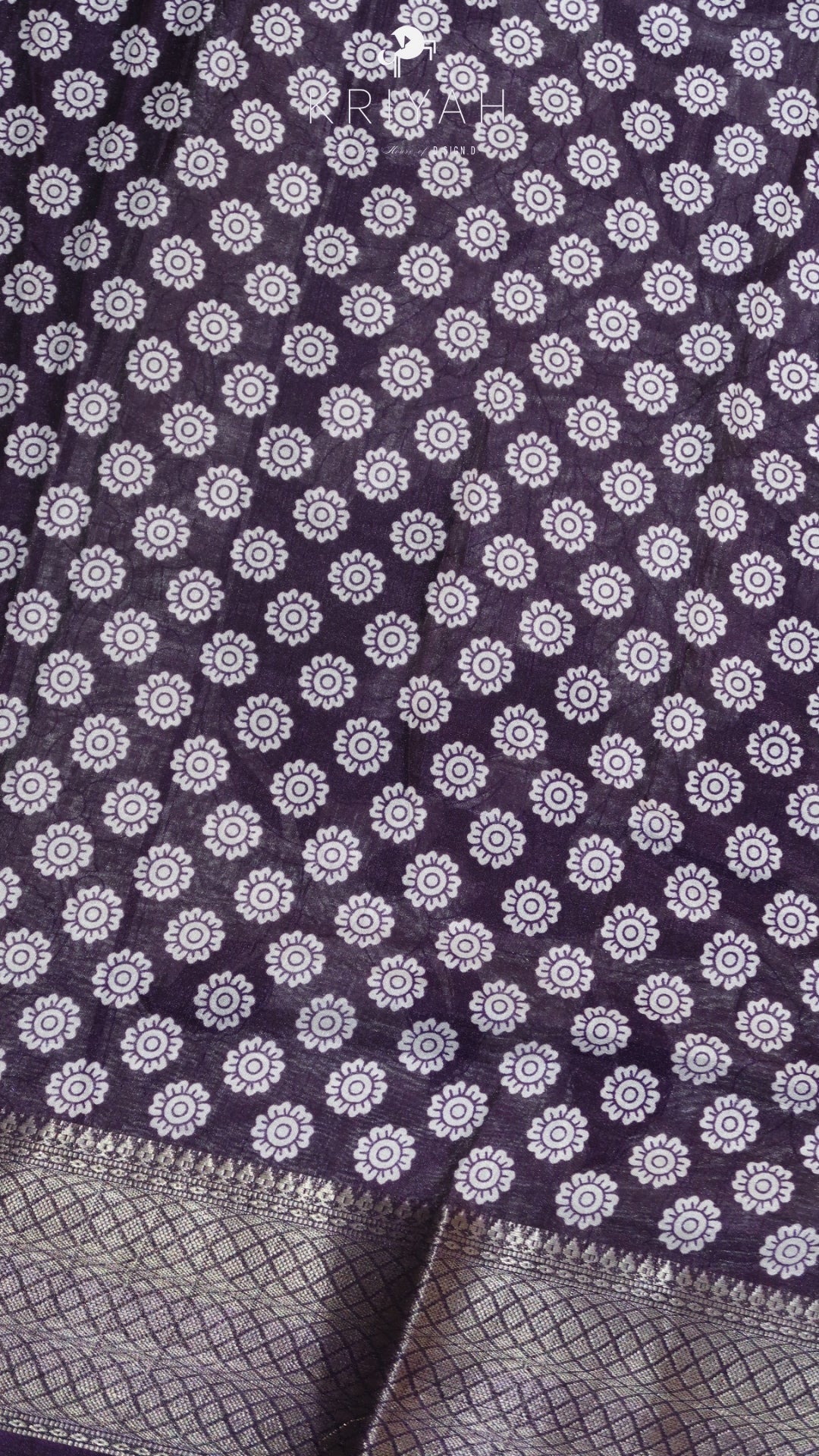 DOLA SILK SAREE WITH CHECKS PRINT PLUM