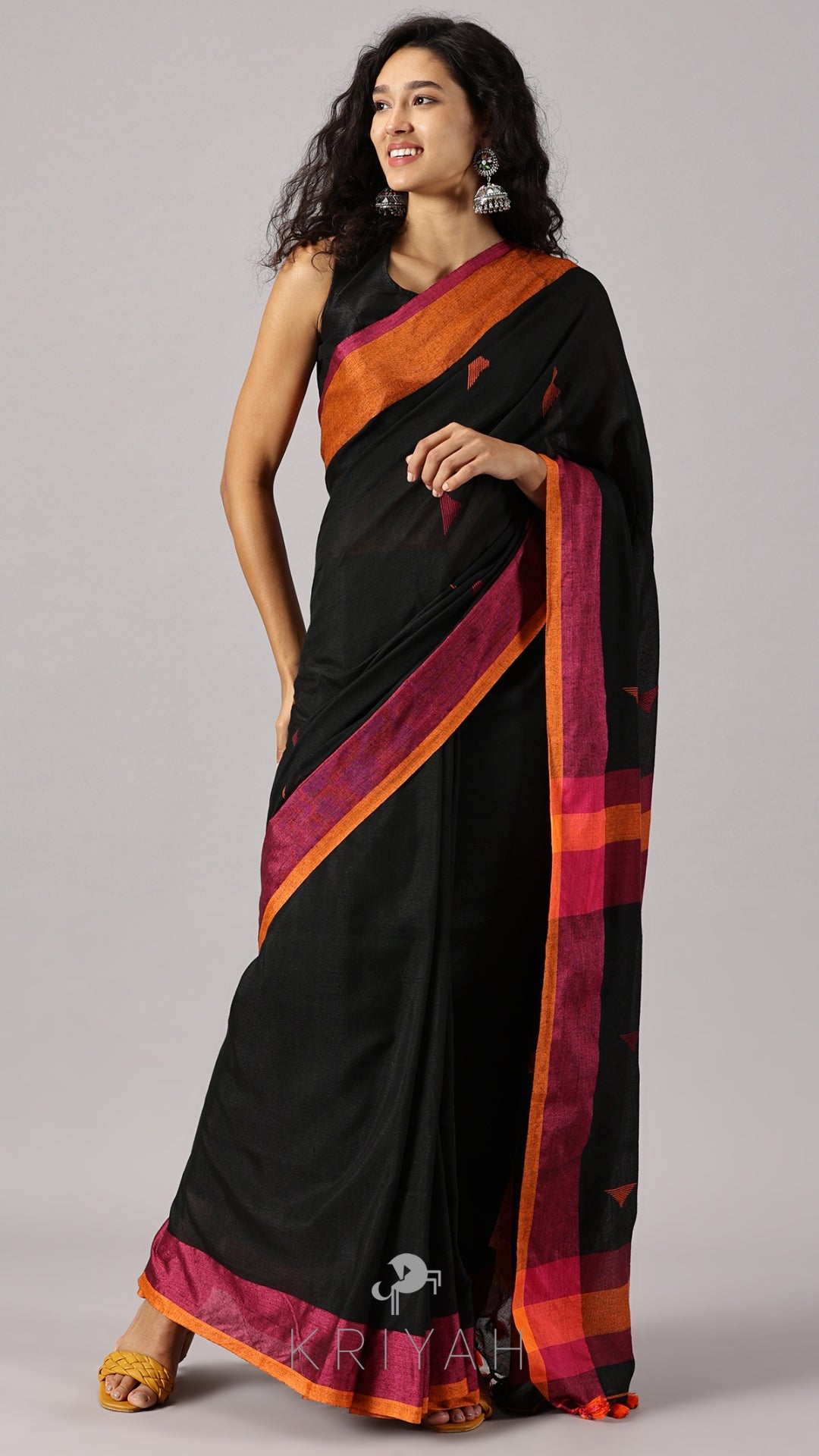 Avira - Black Mul Saree