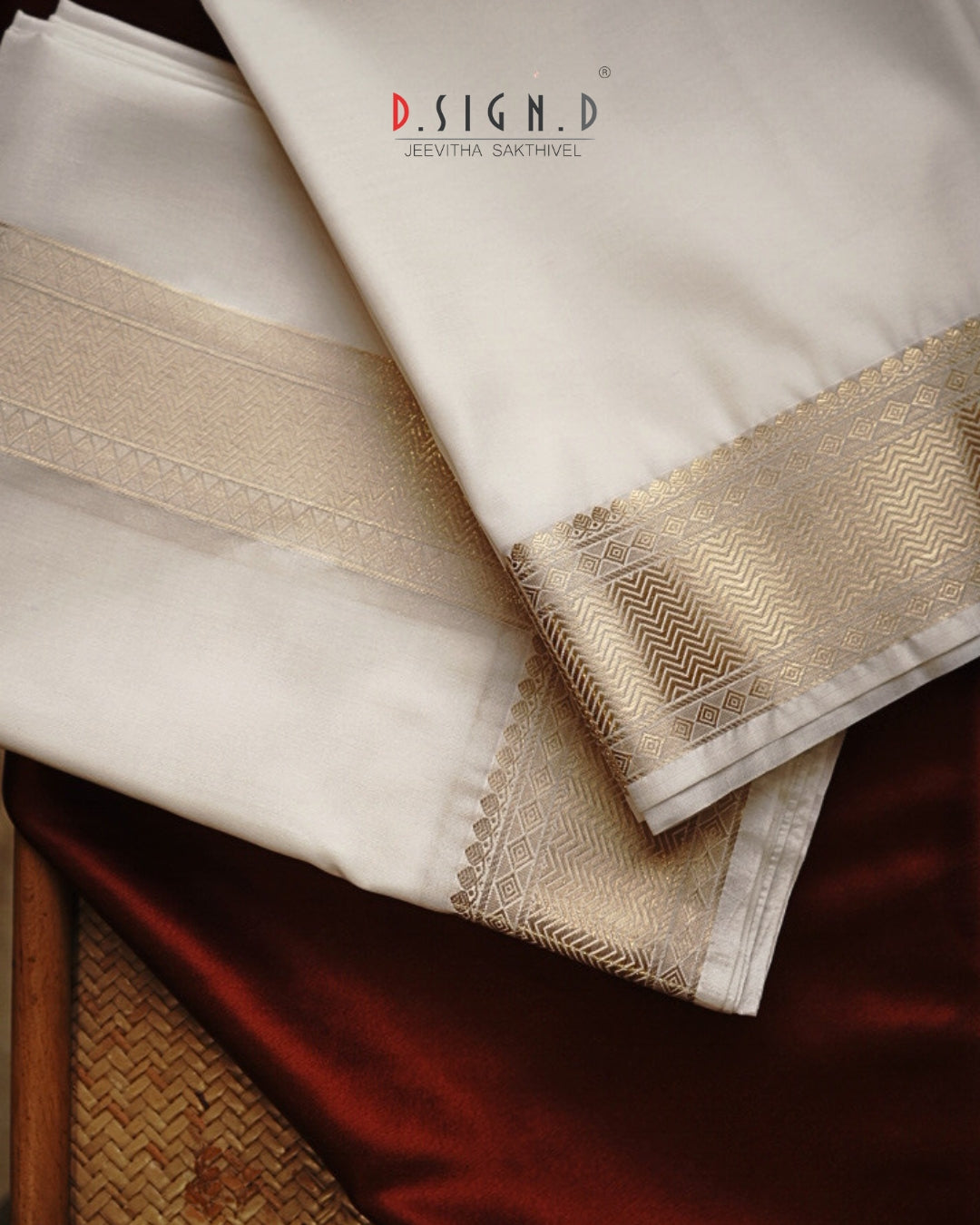 Classic- white fine silk dhoti set