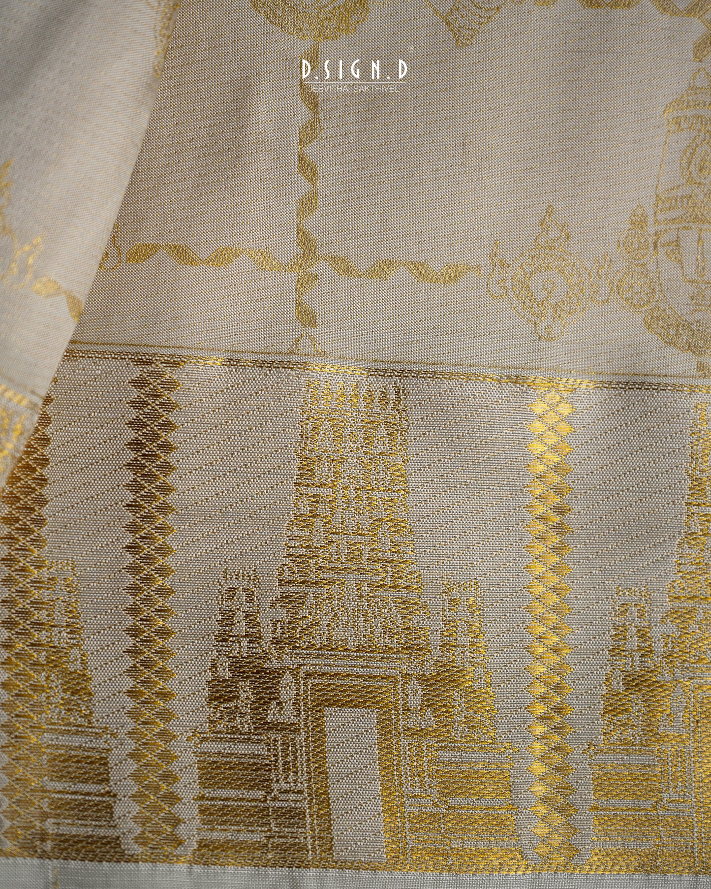 2G ZARI HANDLOOM - DIVINE BORDER PURE SILK DHOTI SET - 9x5