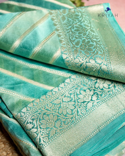 Chiniya silk Saree - Teal