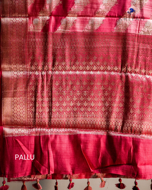 Chiniya Silk Saree - Red