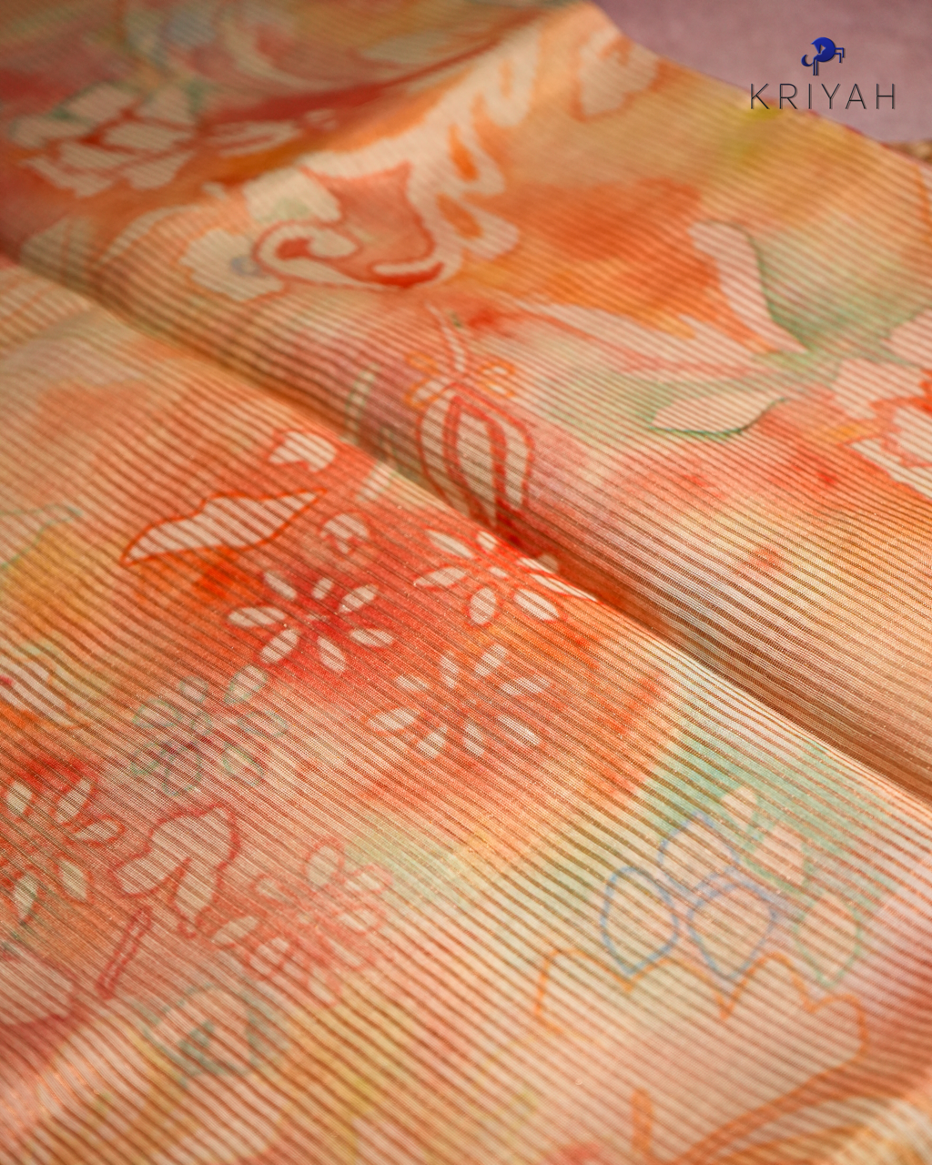 Tissue Organza Saree - Orange