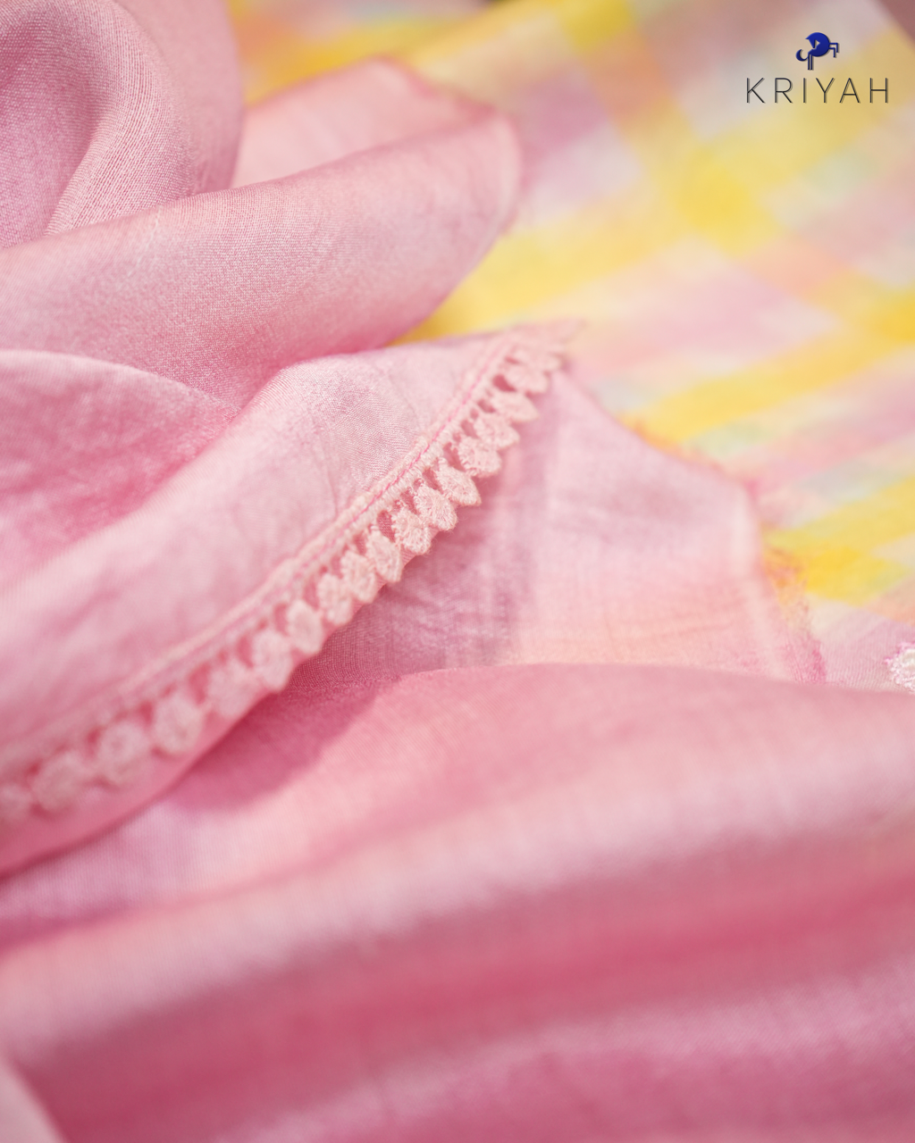 Embroidered Organza Saree - Pink
