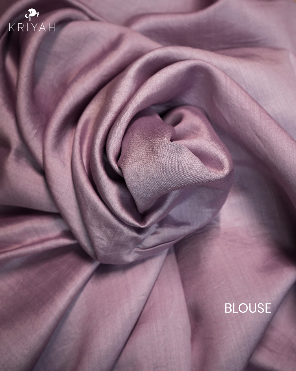 Embroidered Organza Saree - Lilac