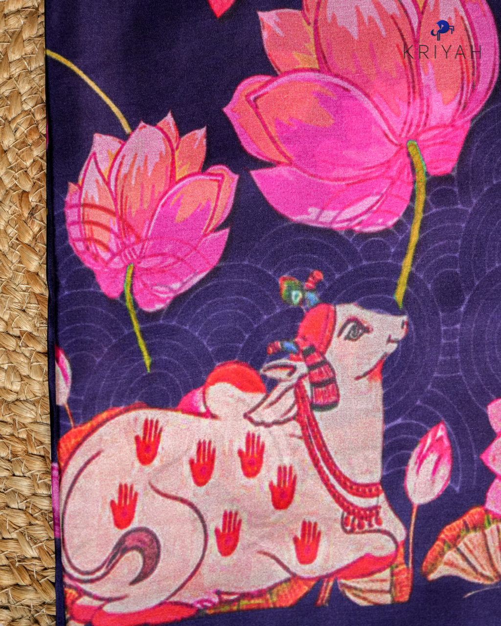 PRINTED SILK SAREE - INK BLUE