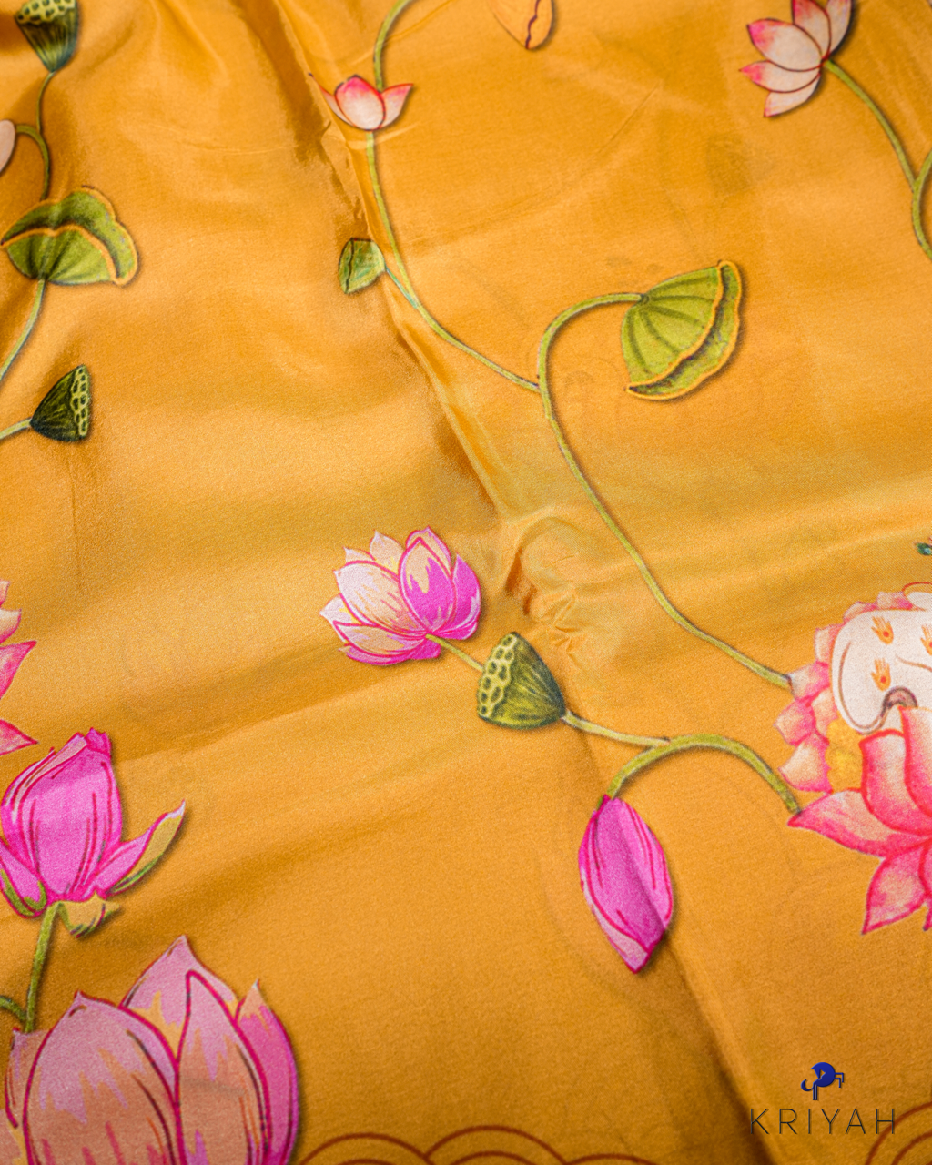 PRINTED SILK SAREE - GOLDEN YELLOW
