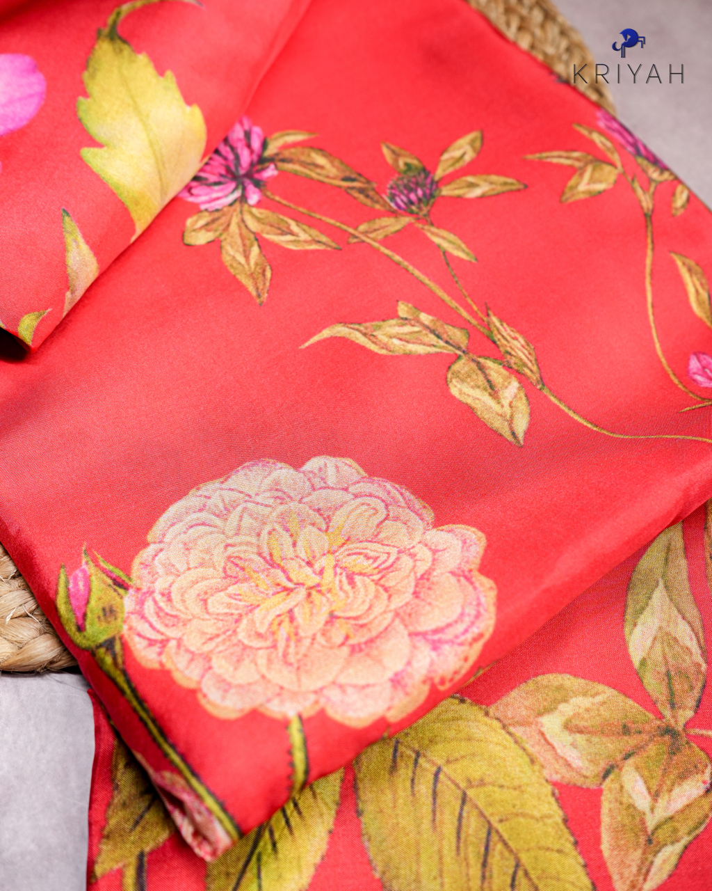 PRINTED SILK SAREE - RED