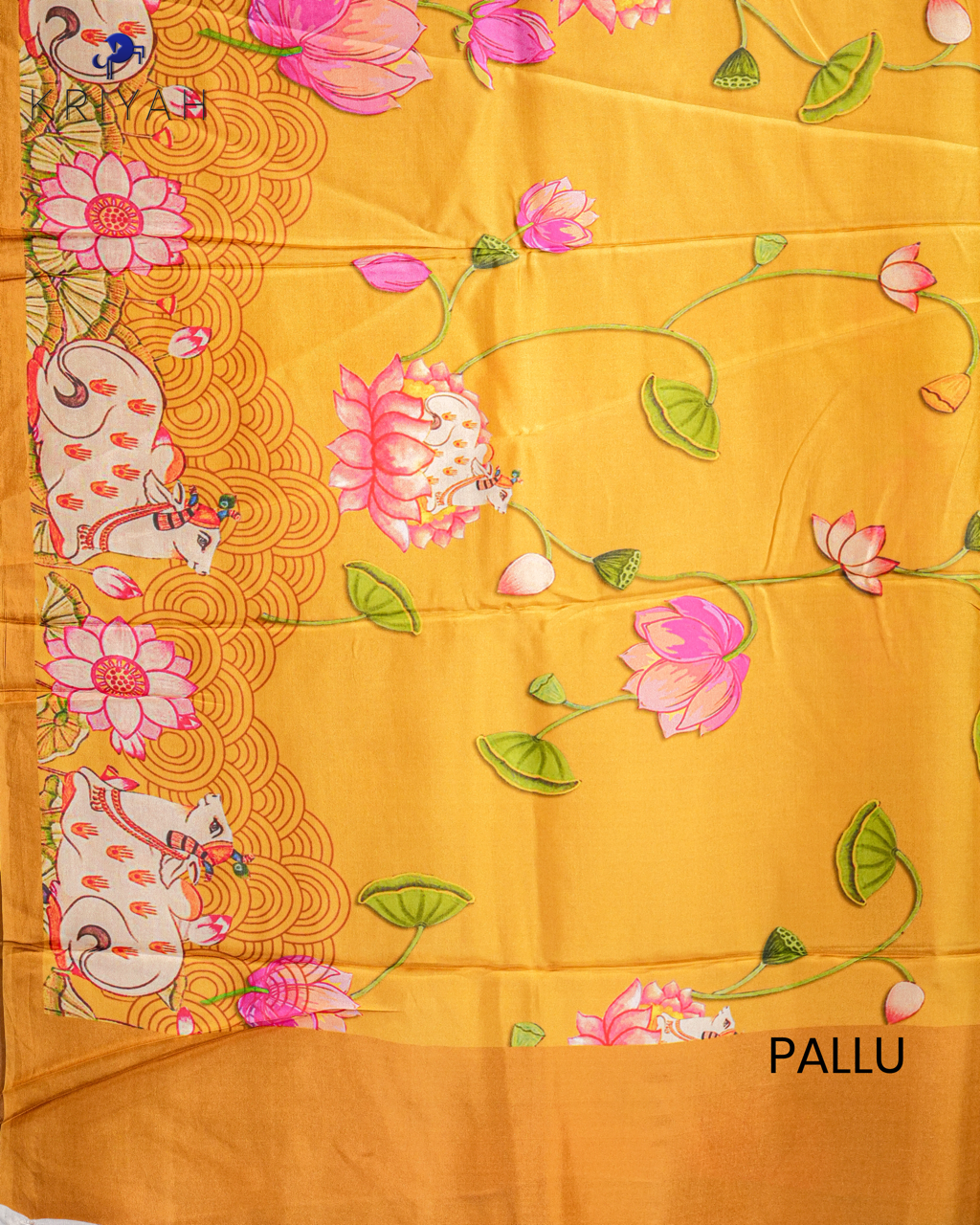 PRINTED SILK SAREE - GOLDEN YELLOW