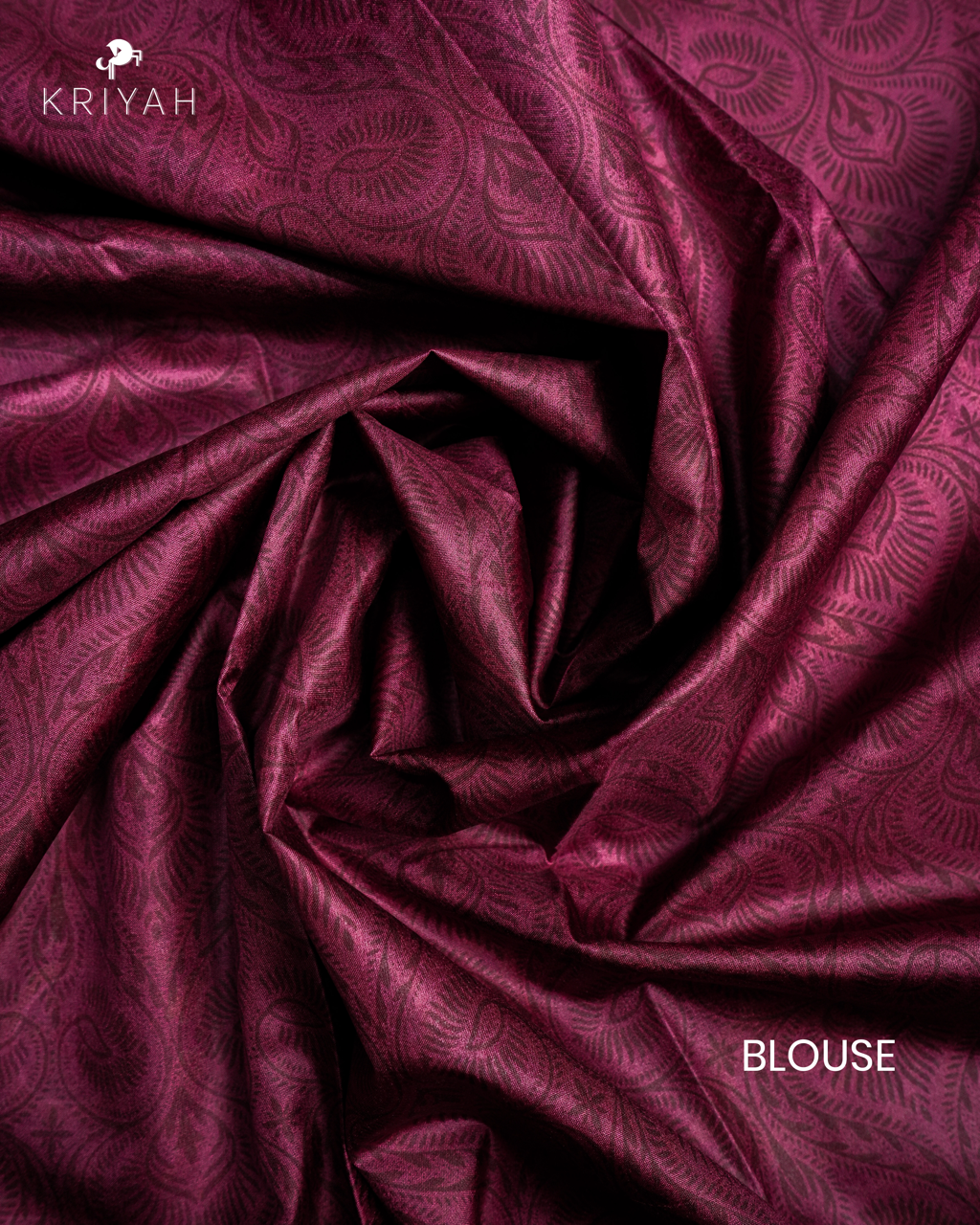 PRINTED SILK SAREE AJRAK - MAROON