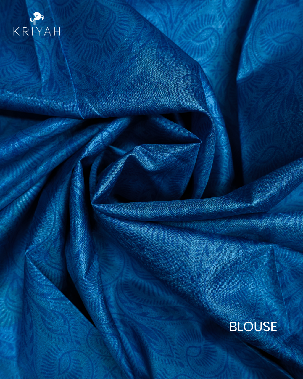 PRINTED SILK SAREE KALAMKARI - BLUE