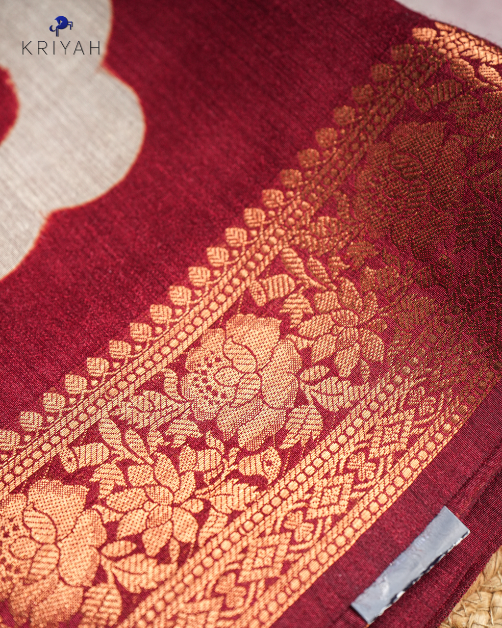 MUNGA TUSSER SAREE - MAROON