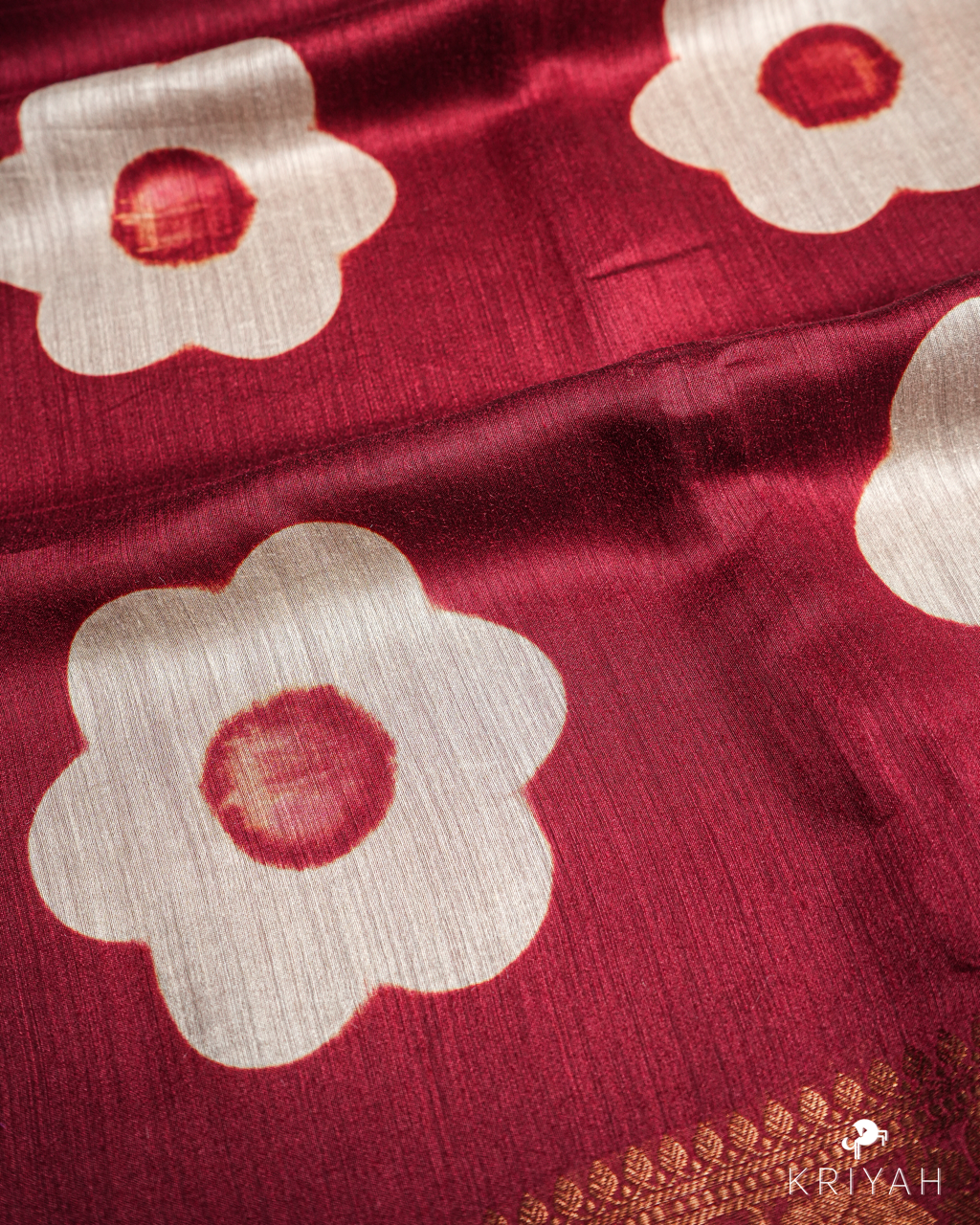 MUNGA TUSSER SAREE - MAROON