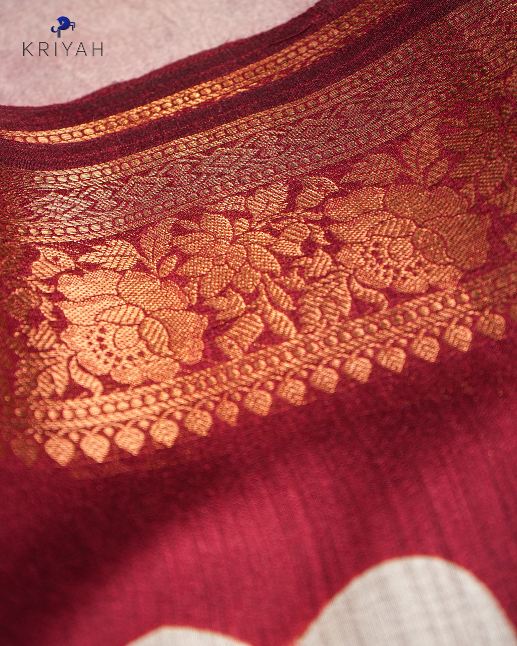 MUNGA TUSSER SAREE - MAROON