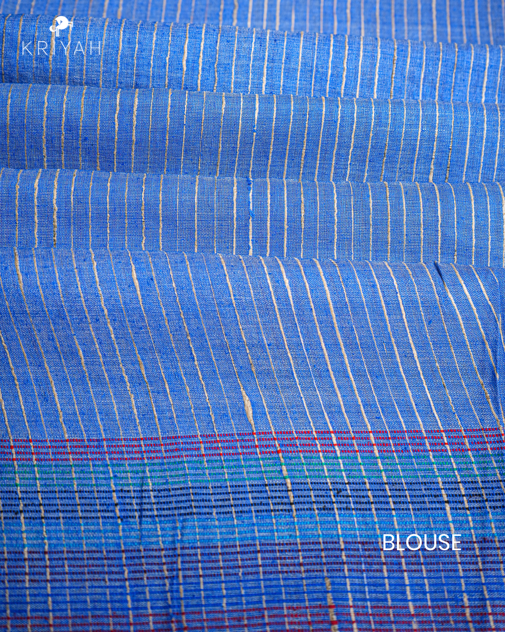 TUSSER SAREE WITH MULTI COLOUR STRIPES EMBROIDERY - KHAKI