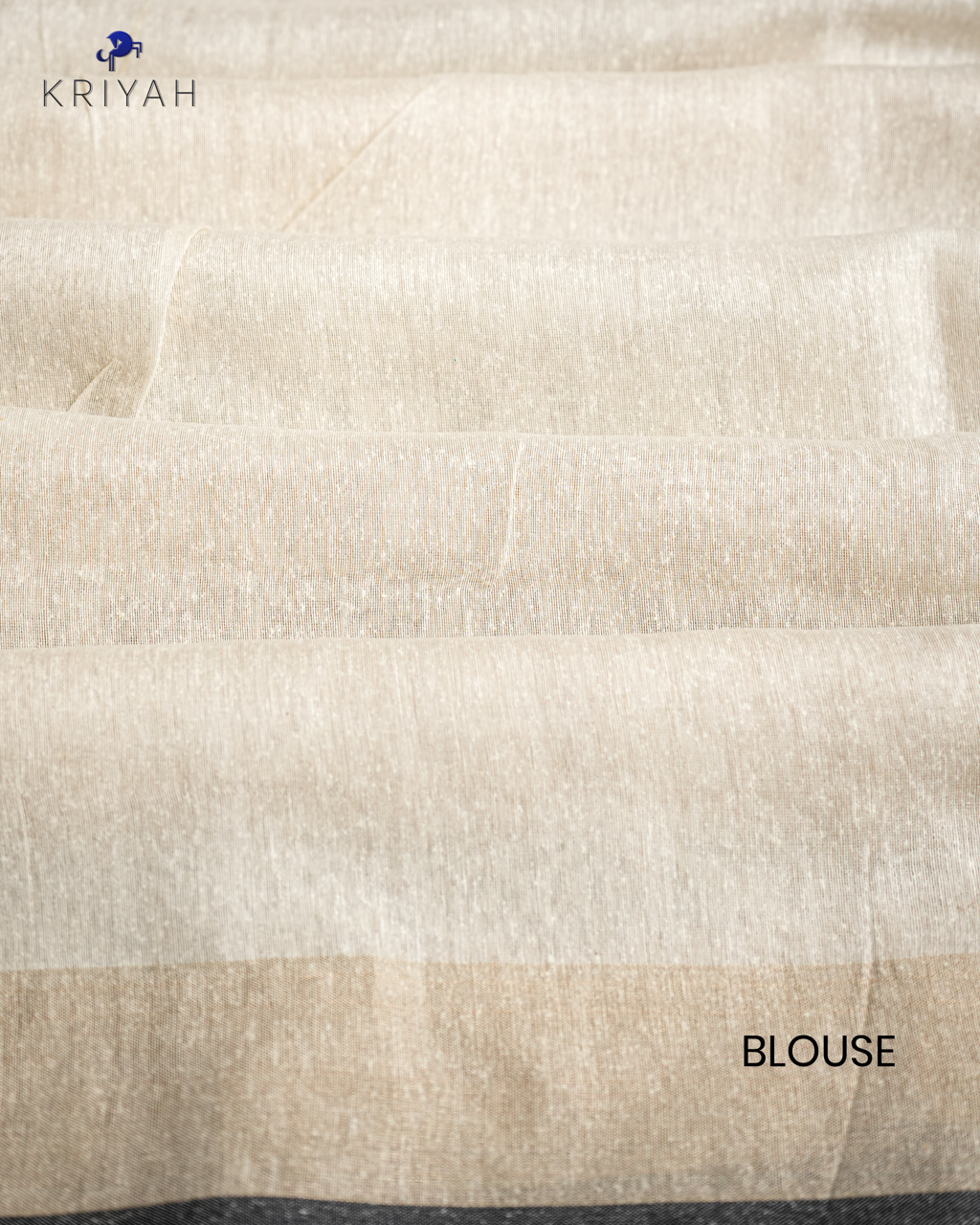 TUSSER SAREE WITH MOTIF EMBROIDERY - CHAMPAGNE