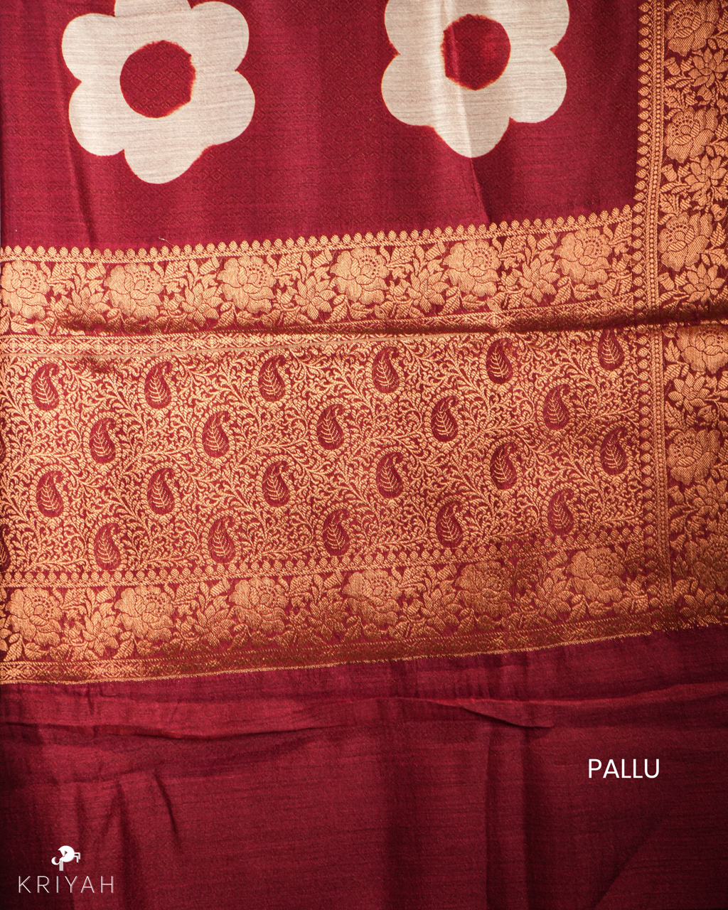 MUNGA TUSSER SAREE - MAROON