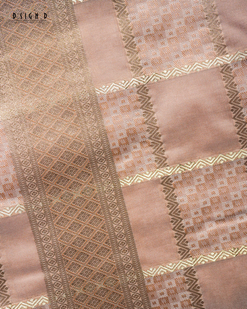 ROSE GOLD SIRU KATTAM SOFT SILK DHOTI SET WITH CHECKS SHIRT