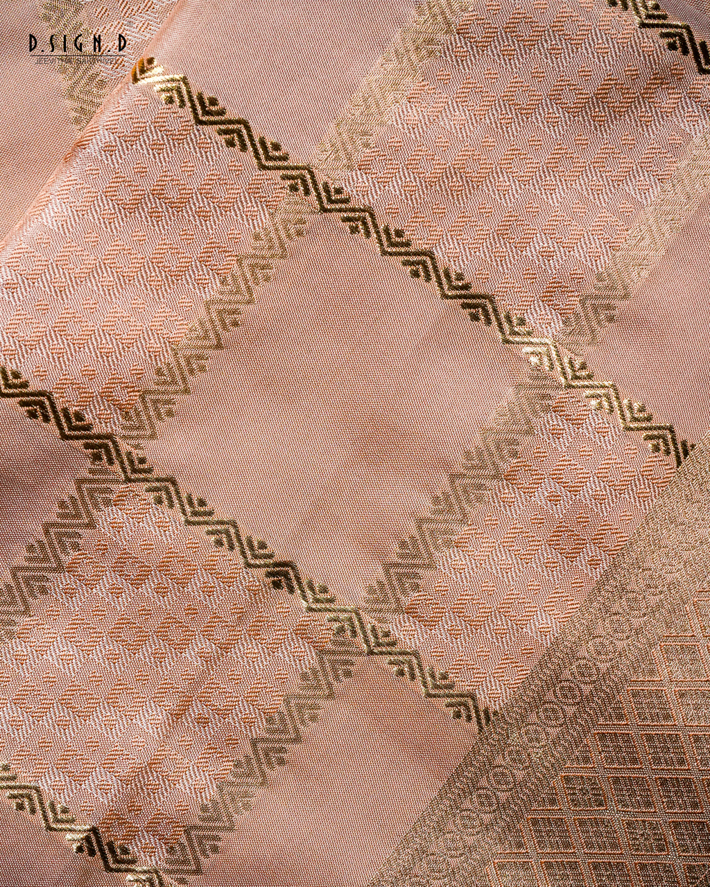 ROSE GOLD SIRU KATTAM SOFT SILK DHOTI SET WITH CHECKS SHIRT