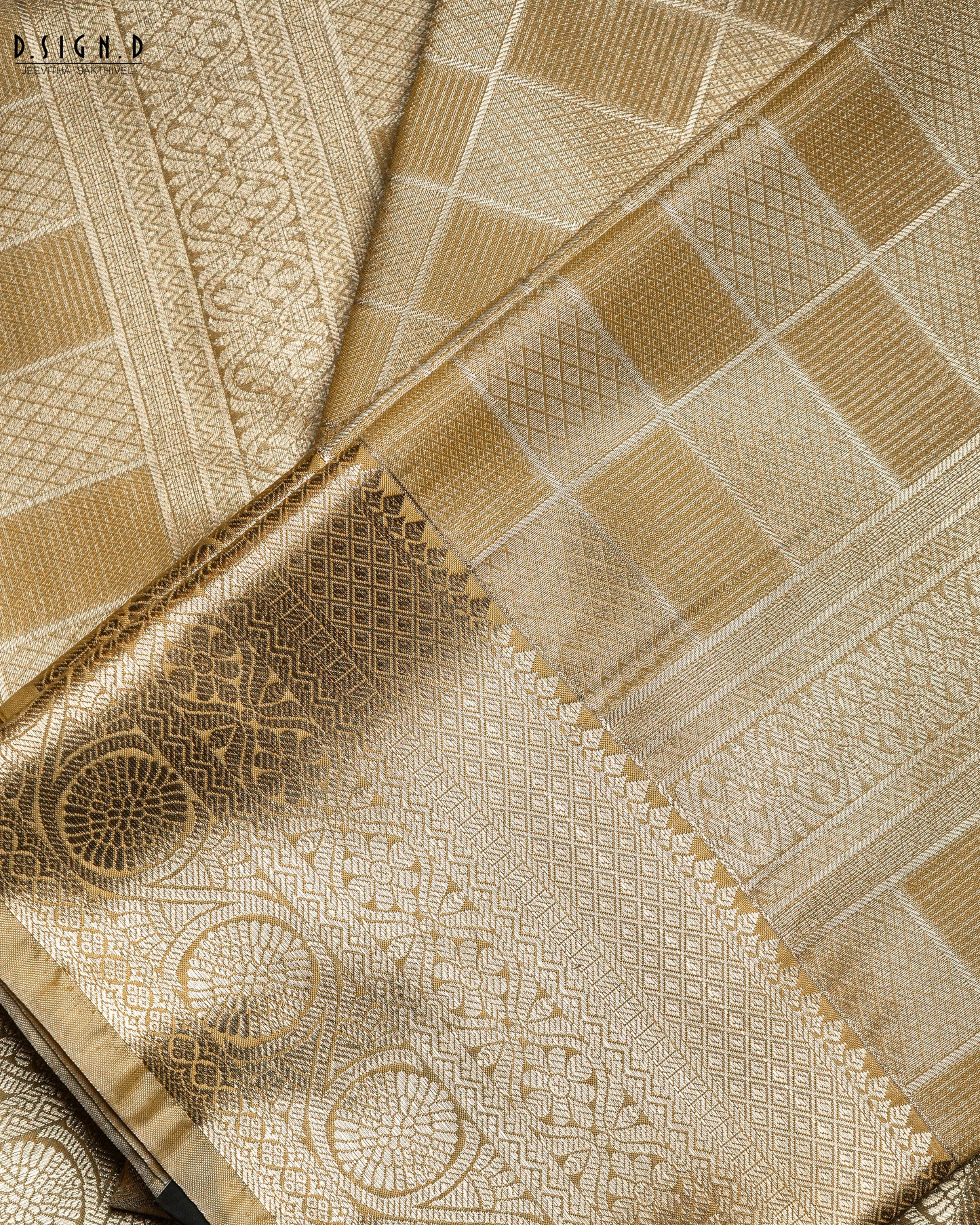 YELLOW GOLD TISSUE KATTAM FINE SILK DHOTI SET