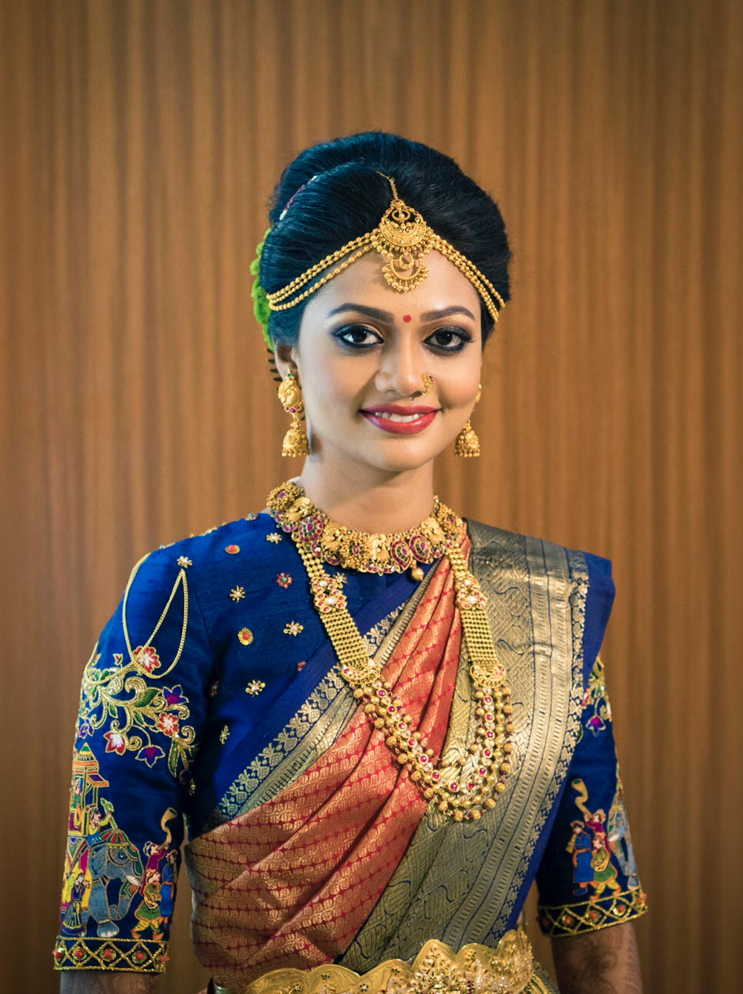 Navy Blue Palanquin Blouse