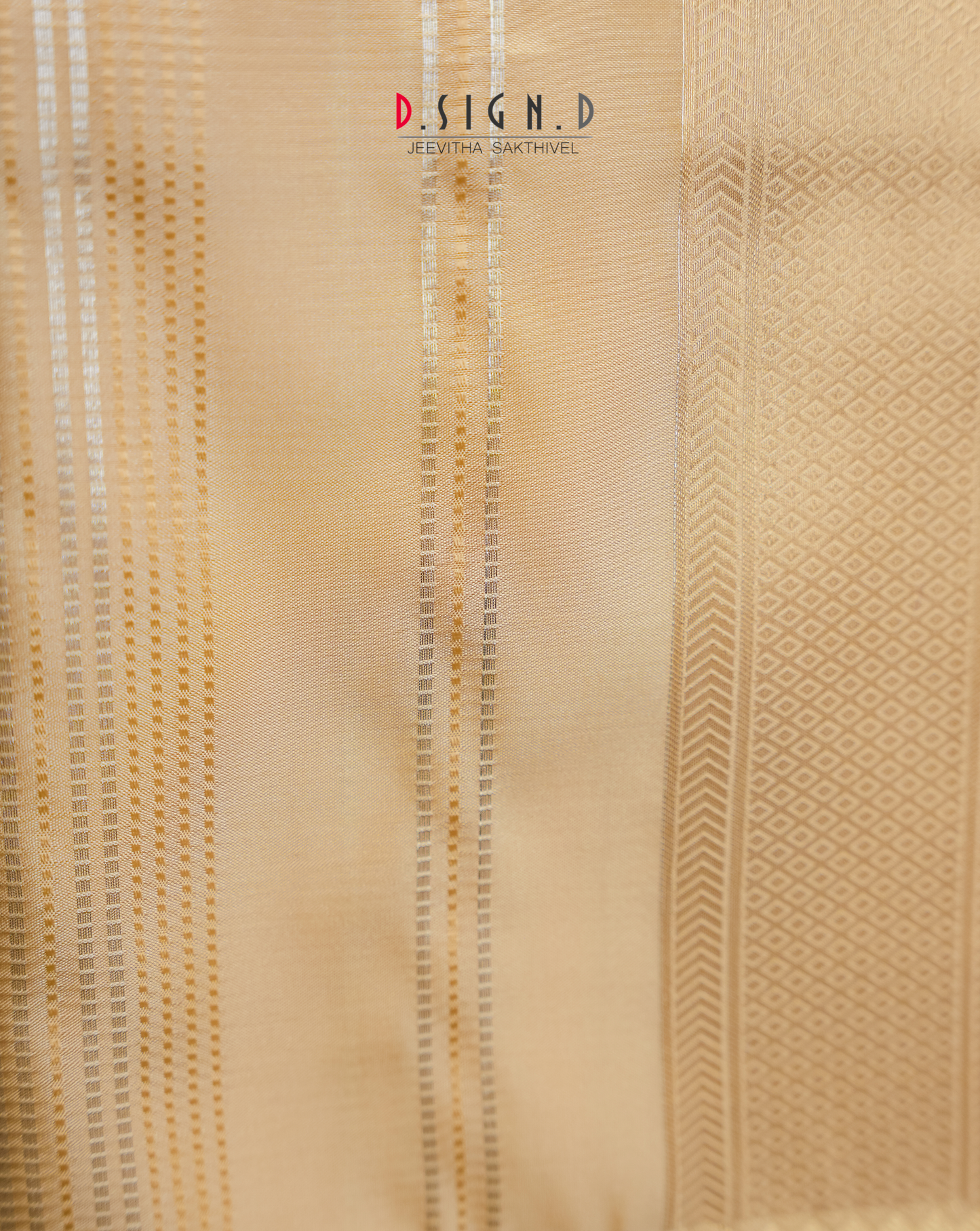 Vastra Silver Pin Stripes Fine silk dhoti Set - Bridal