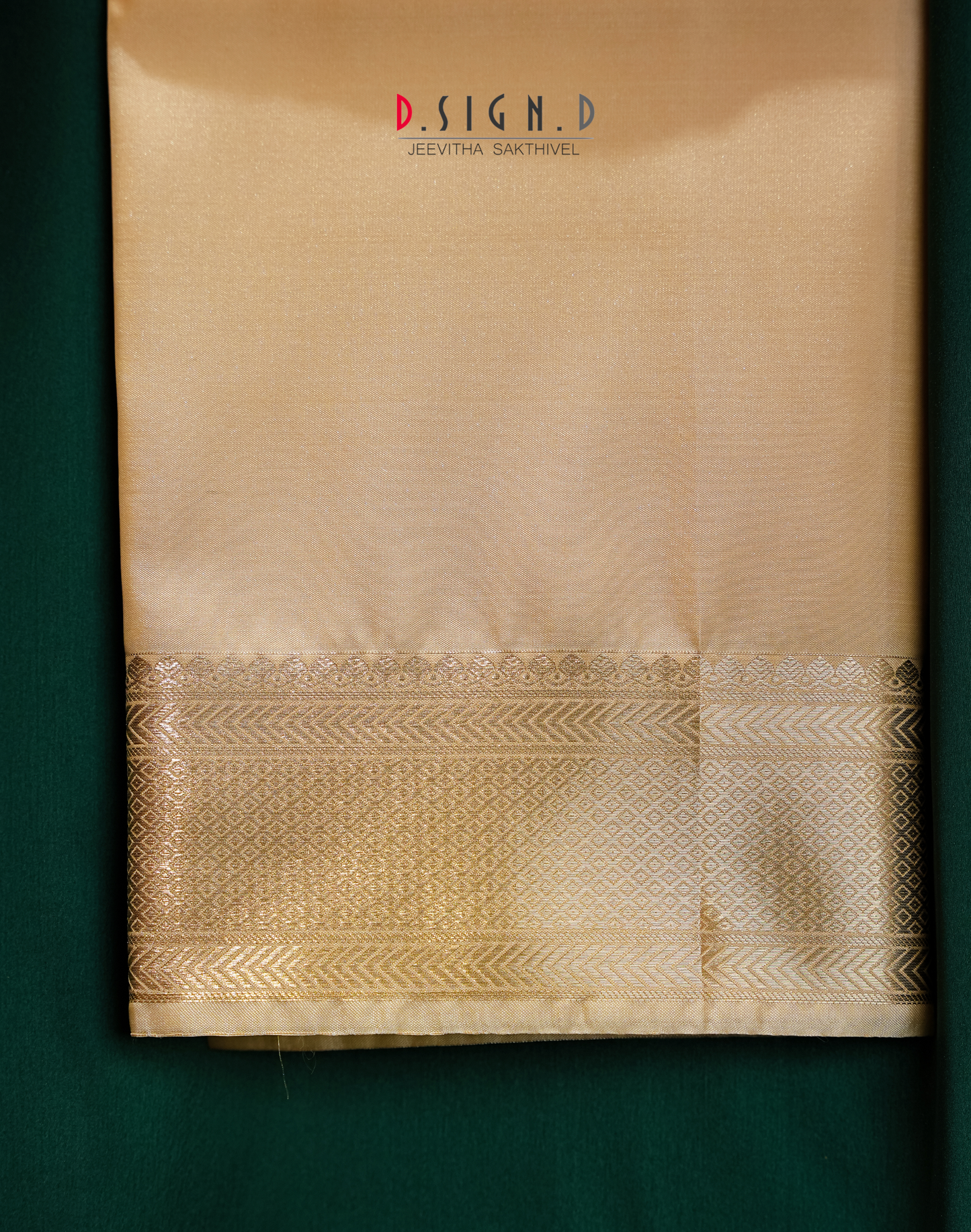Vastra Gold Pin Stripes Fine silk dhoti Set - Bridal