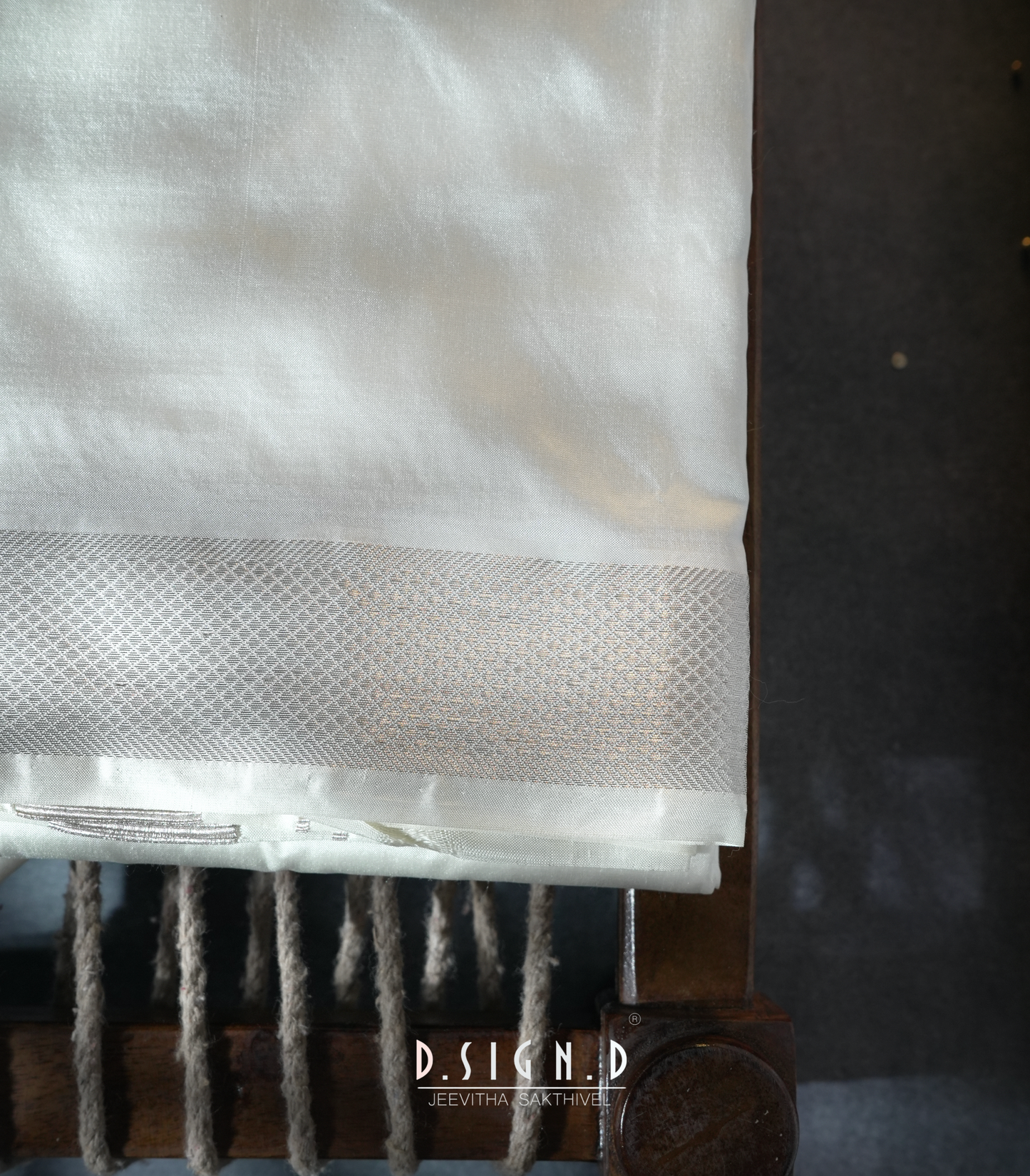 PURE WHITE SILK DHOTI WITH HALF FINE ZARI