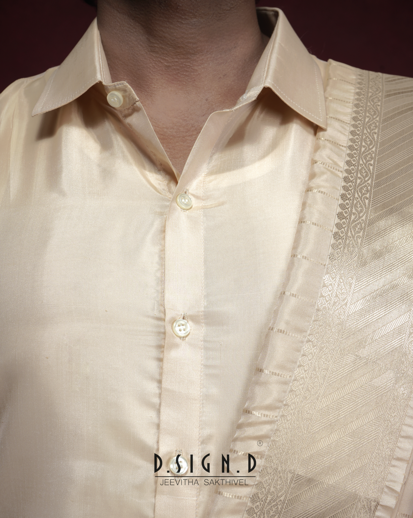 Parampara - Gold Soft silk Bridal dhoti set