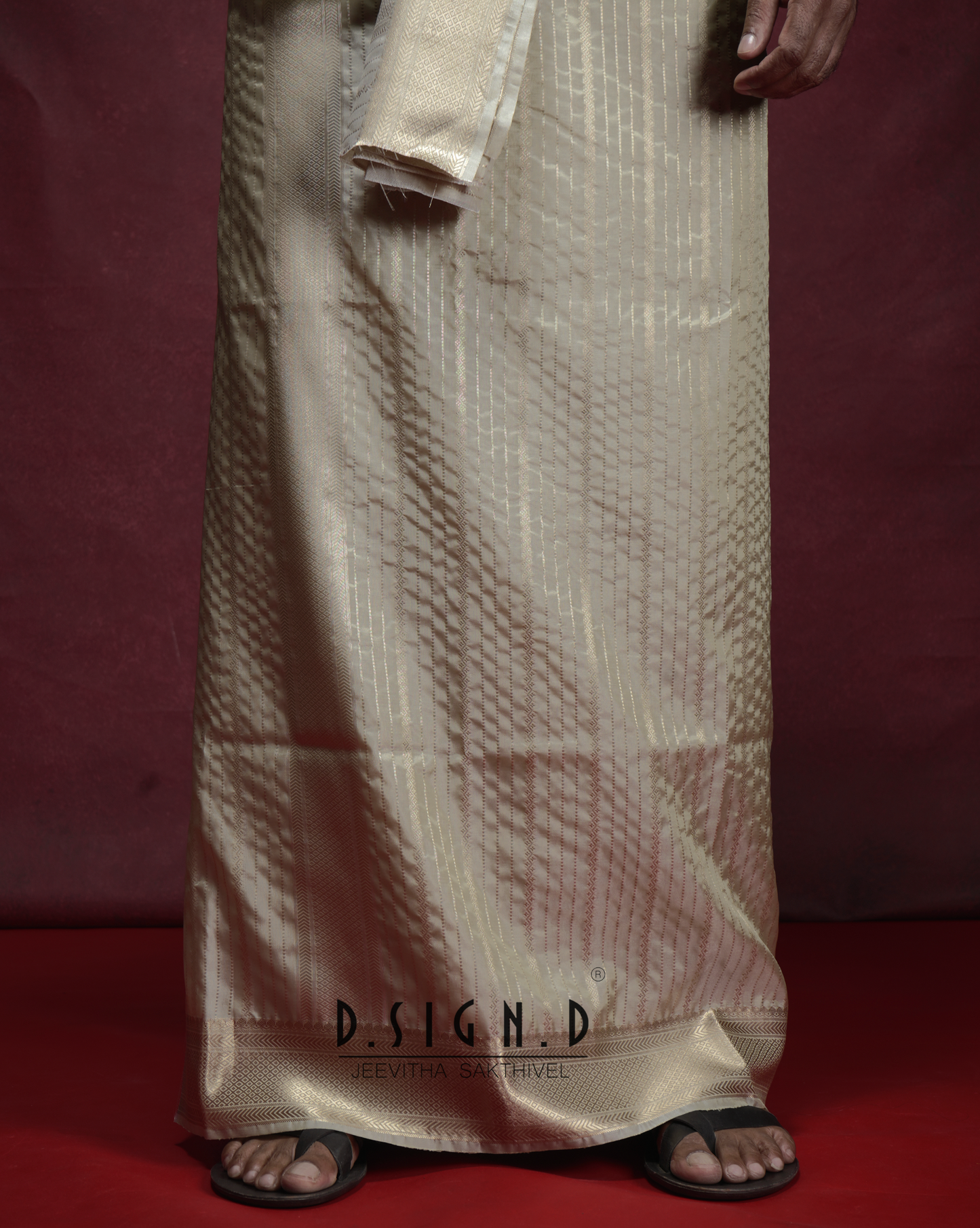 Pista Fine silk dhoti Set - Bridal