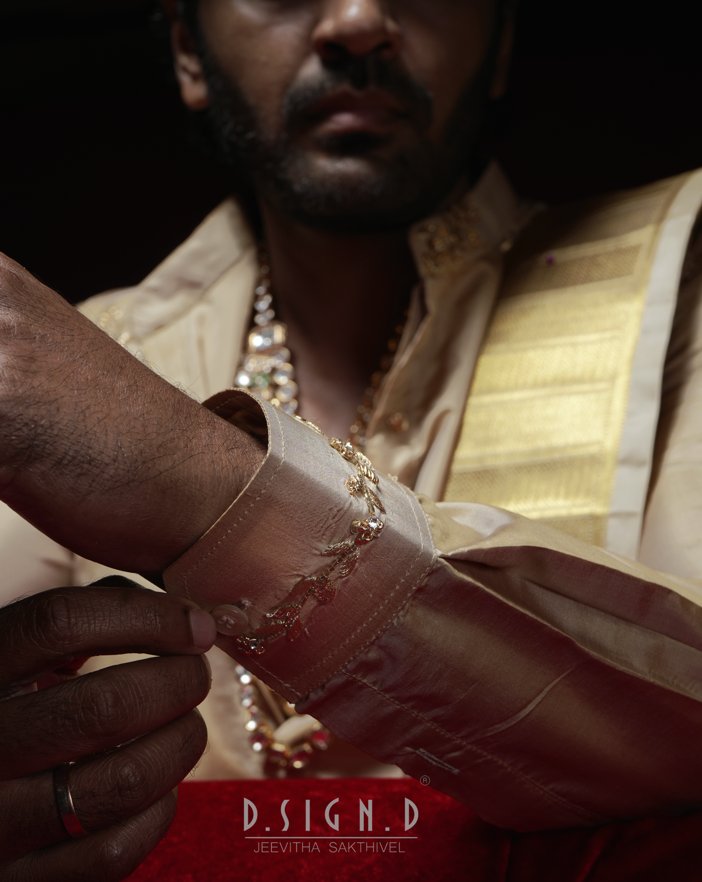 Gold Embroidered Muhurtham Silk Shirt