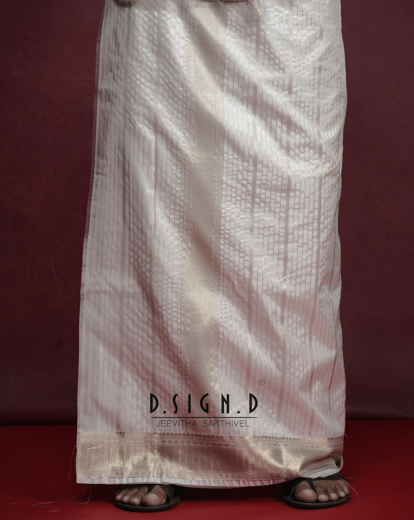 White Fine silk dhoti Set - Bridal