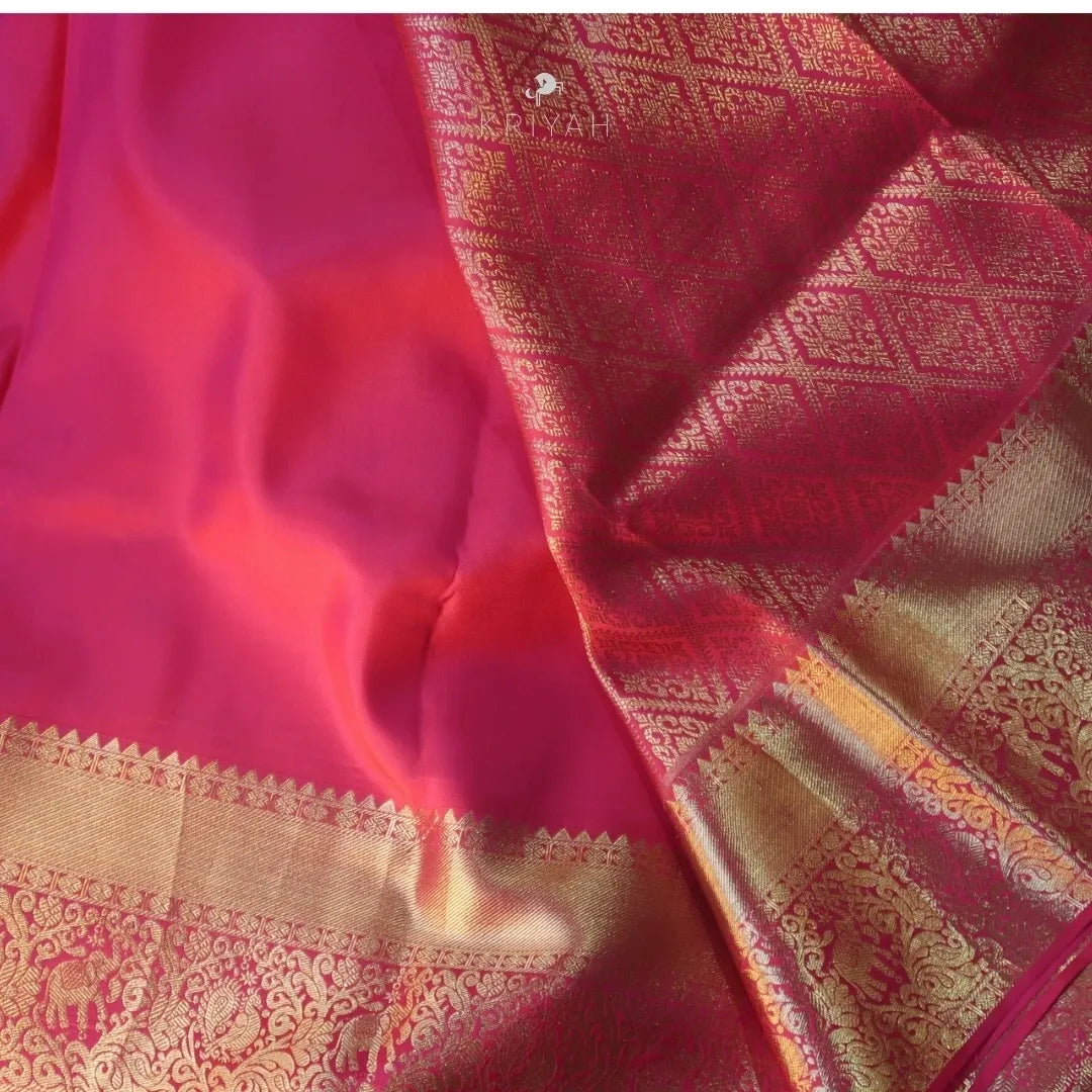 Floral Printed Kanjeevaram Silk Saree