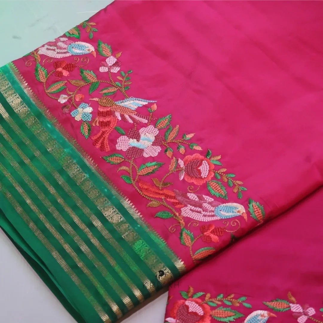 EMBROIDERED SOFT SILK SAREE