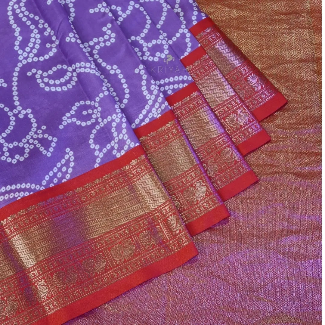 GADWAL BANDHINI PRINTED SILK SAREE