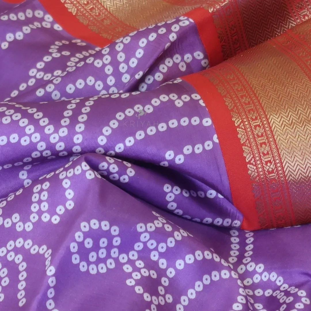 GADWAL BANDHINI PRINTED SILK SAREE