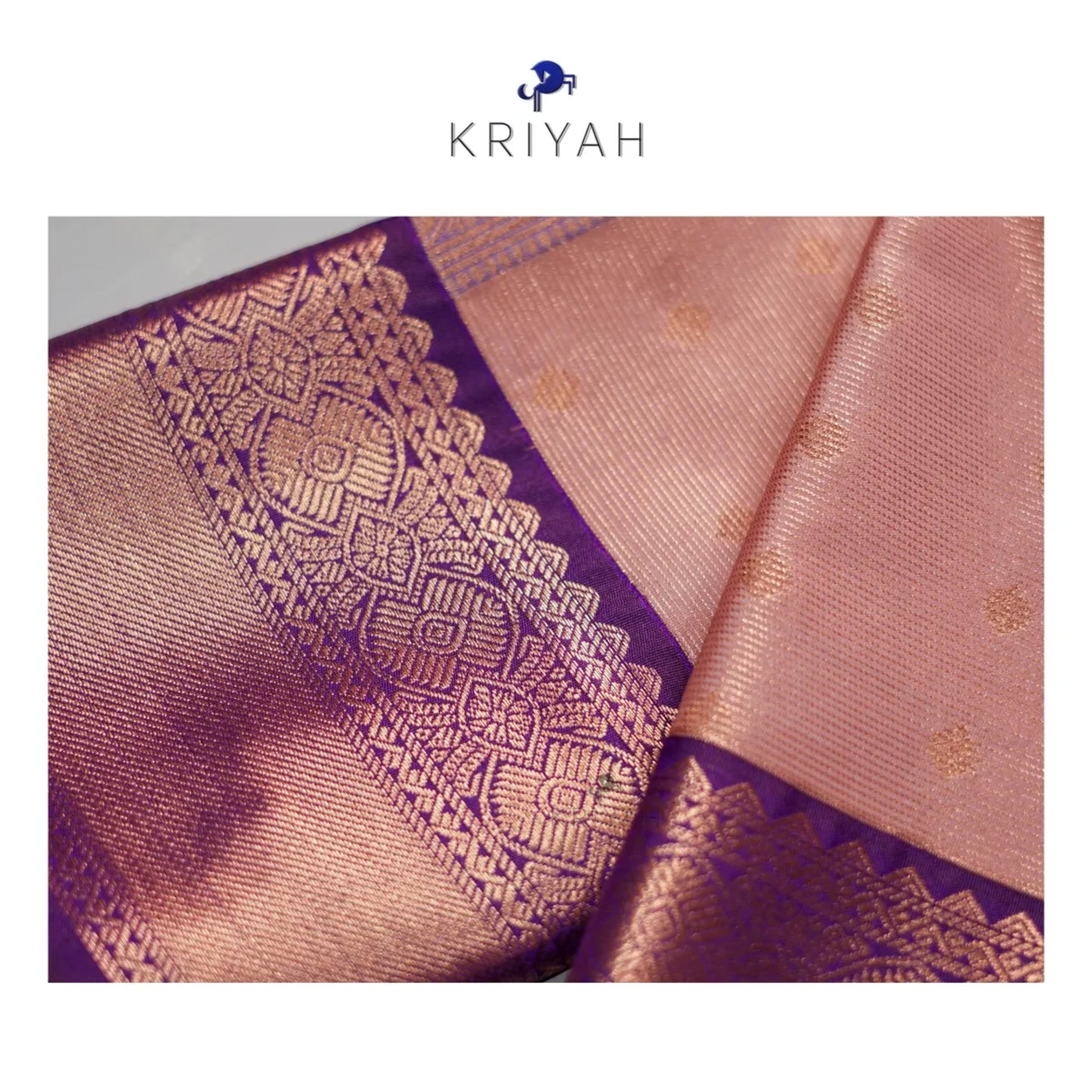 Salmon Peach vaira oosi saree